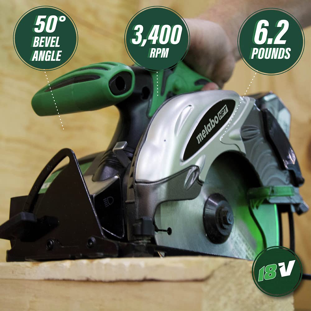 metabo-hpt-18v-cordless-6-1-2-circular-saw-c18dslq4-tool-only-57-usd image 5