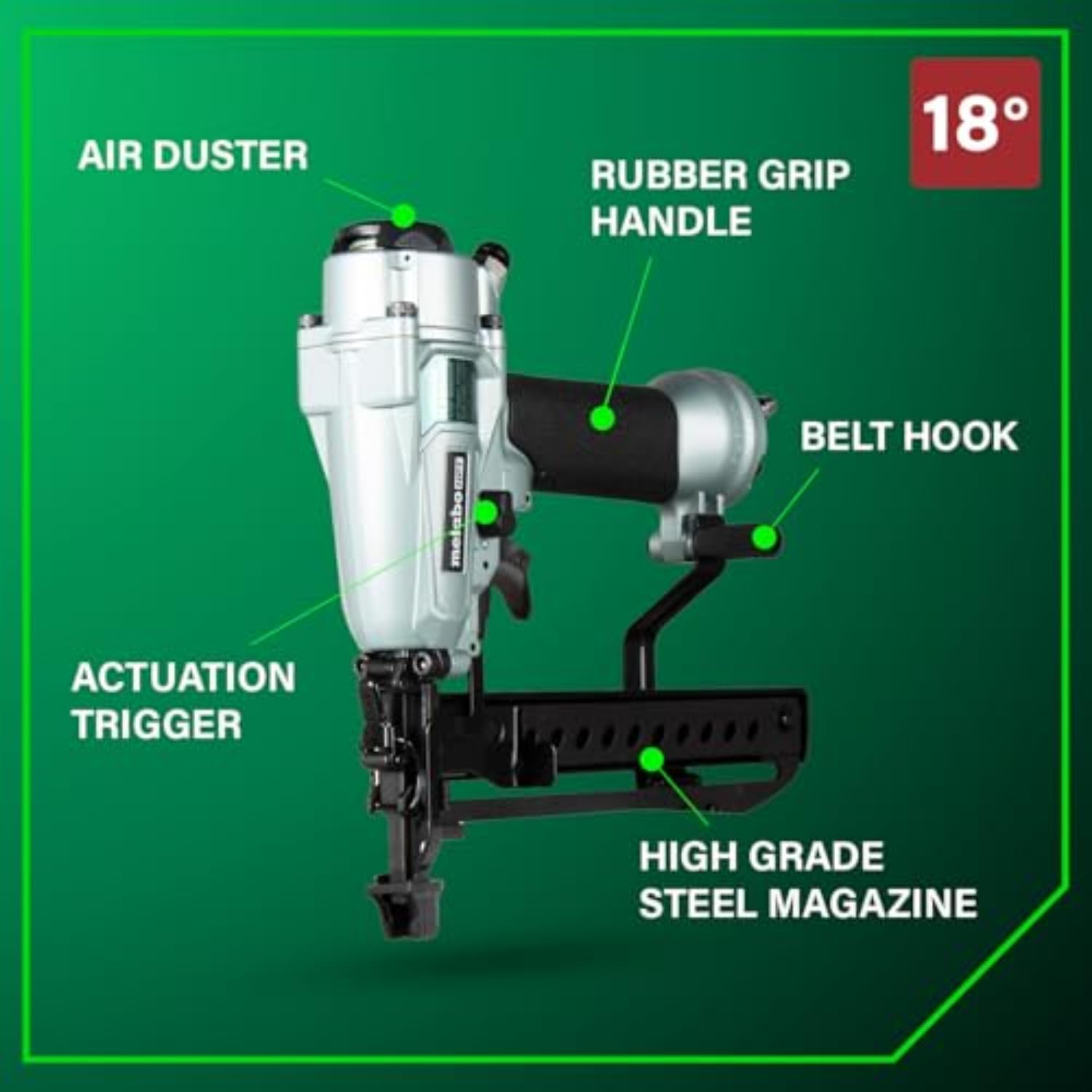 metabo-hpt-18-gauge-finish-stapler-1-4-crown-staples-pneumatic-n3804a5-all-metal image 5