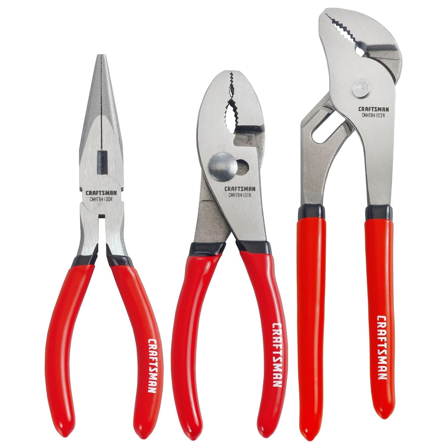 craftsman-pliers-set-3-piece-6-long-nose-6-slip-joint-8-groove-joint-cmht84103r image 1