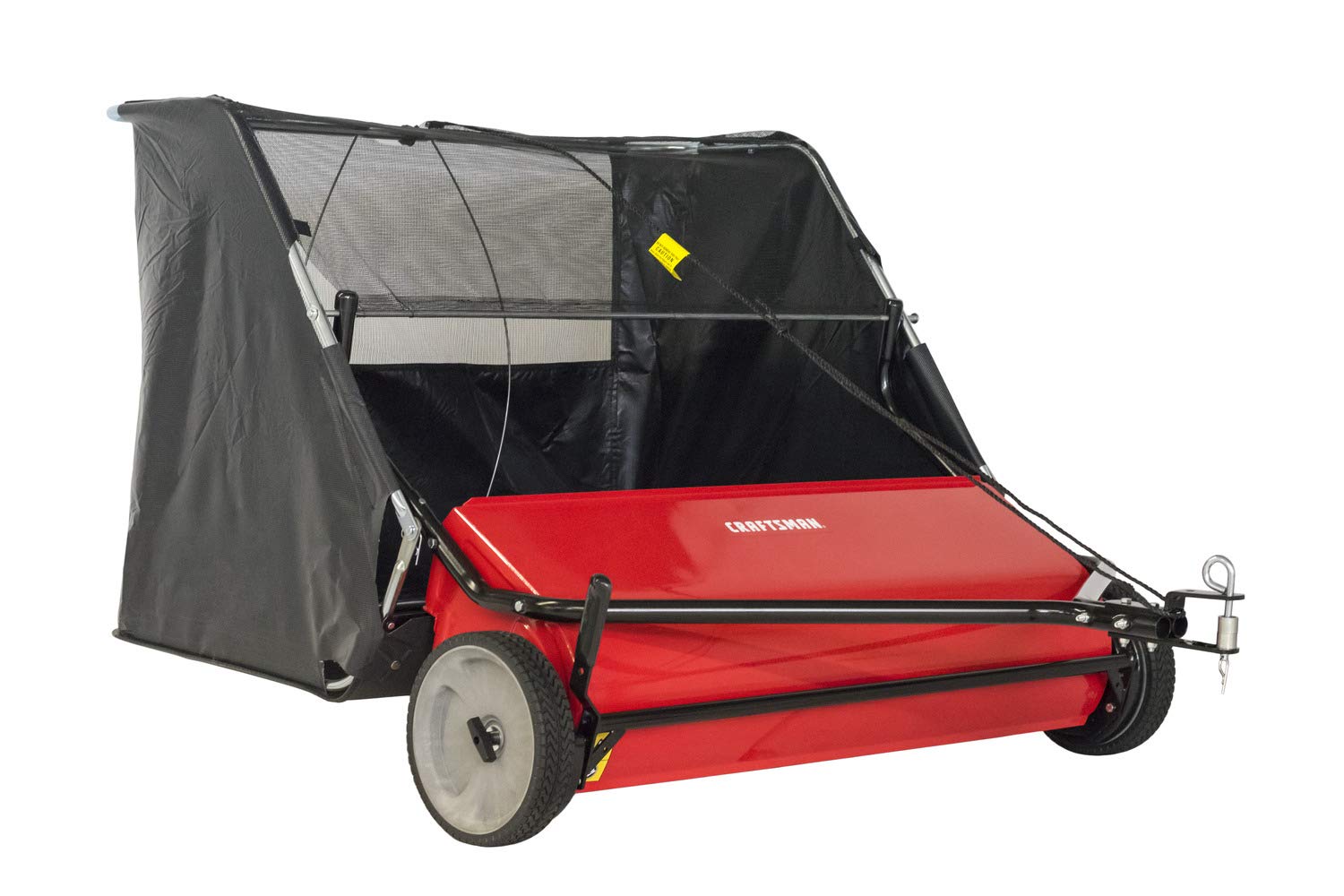 craftsman-42-inch-hi-speed-tow-lawn-sweeper-cmxgzbf7124266-with-22-cu-ft-hopper image 1