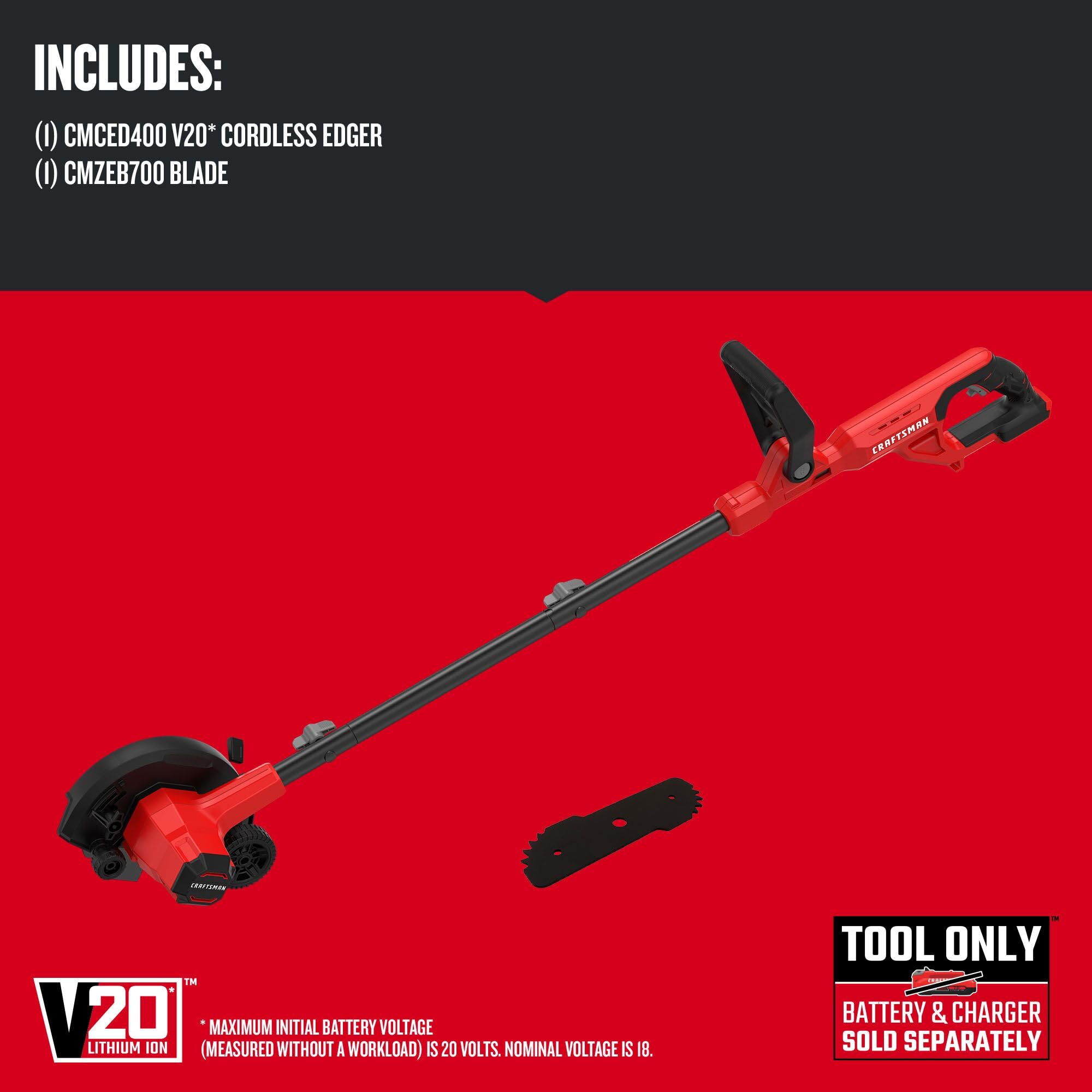 craftsman-20v-cordless-edger-bare-tool-only-cmced400b-v20-platform-4-position-de image 3