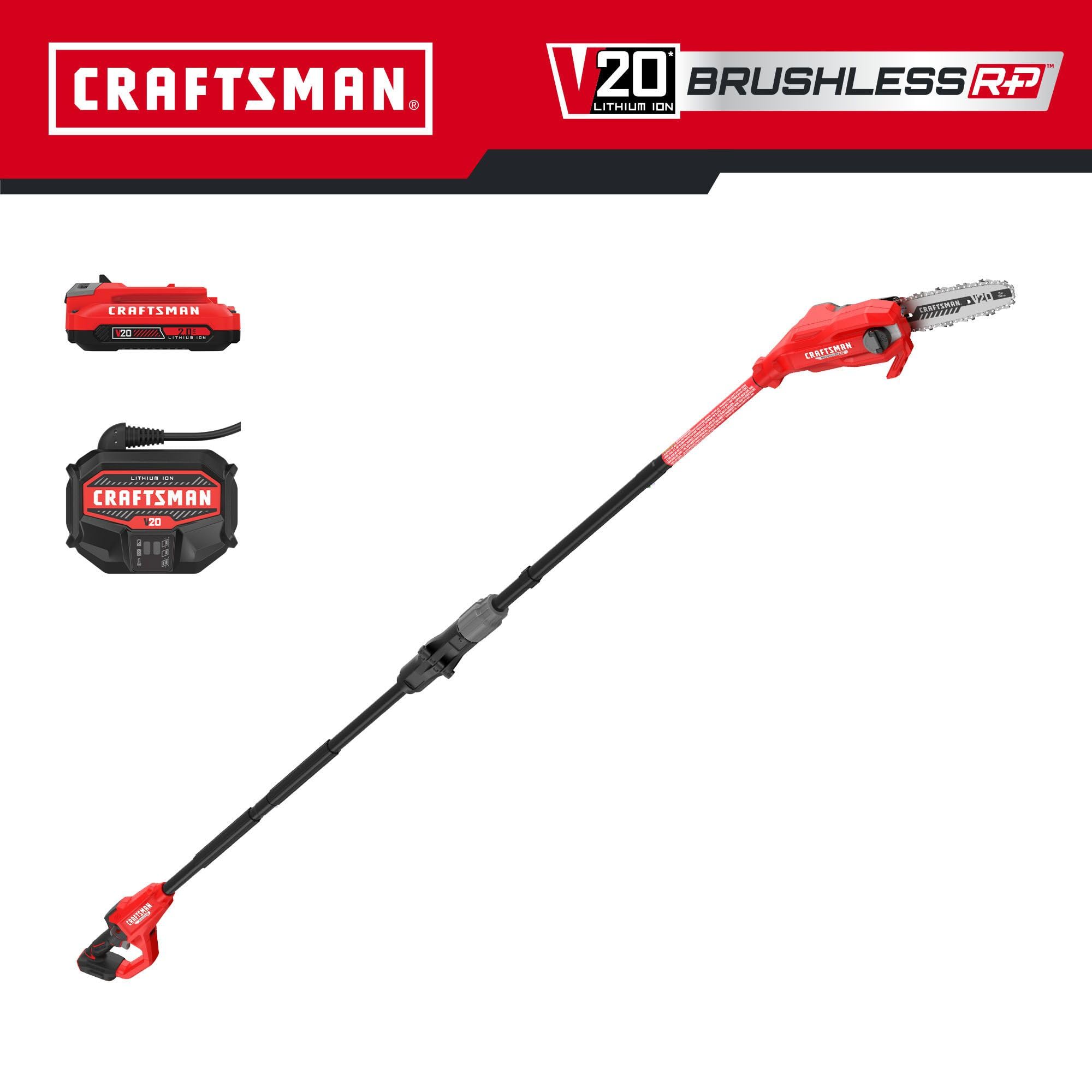 craftsman-v20-8-ft-cordless-pole-chainsaw-with-battery-and-charger-included-cmcp image 2