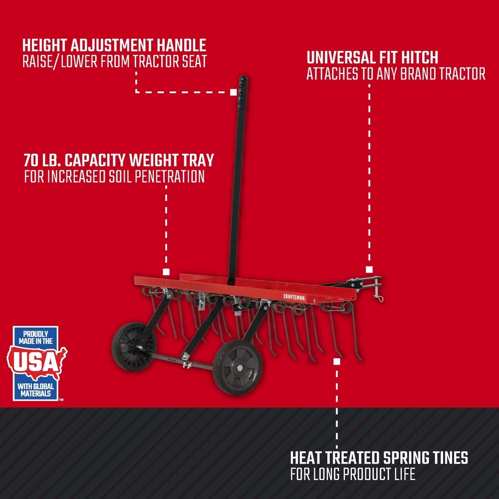 craftsman-cmxgzbf7124315-40-inch-tow-behind-lawn-dethatcher-with-20-durable-spri image 2