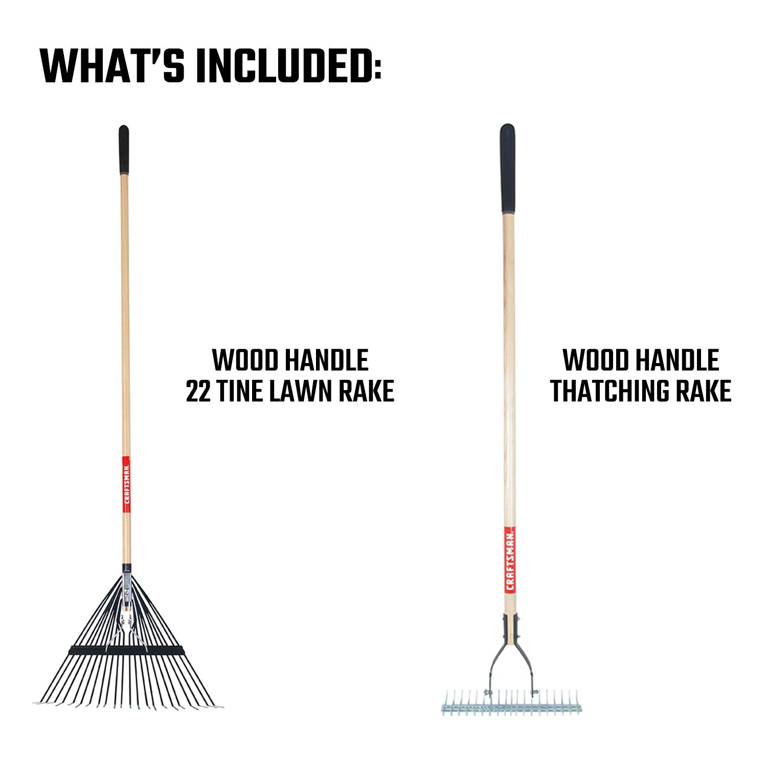 craftsman-2-piece-raking-set-with-lawn-thatching-rakes-wood-handles-with-cushion image 2