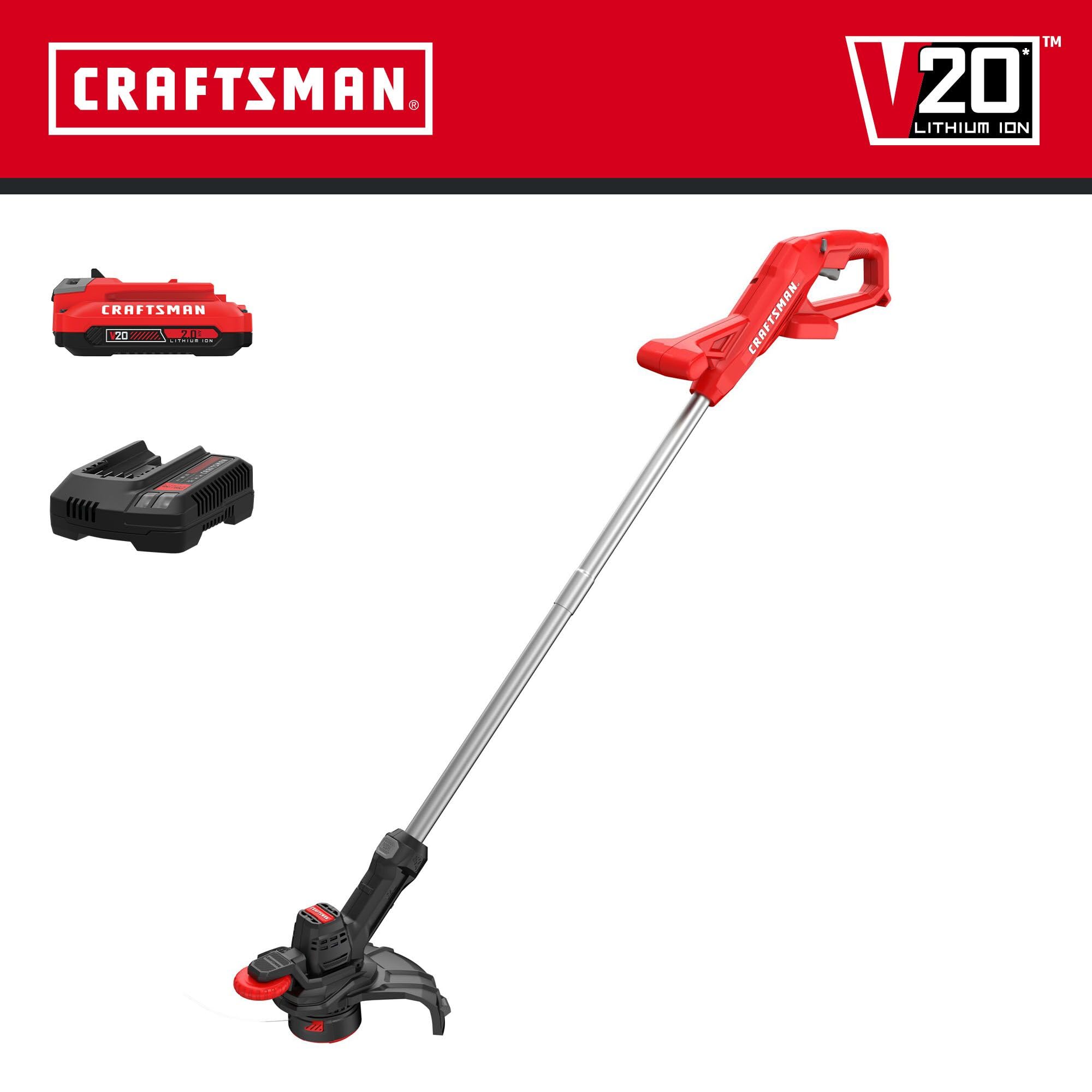 craftsman-v20-cordless-10-weedwacker-string-trimmer-and-edger-kit-cmcst915d1-wit image 2