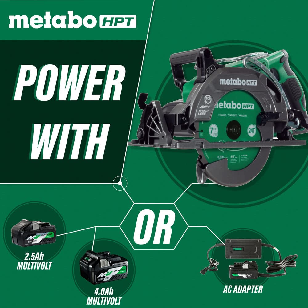 metabo-hpt-36v-multivolt-7-1-4-inch-rear-handle-circular-saw-tool-only-c3607dwaq image 3