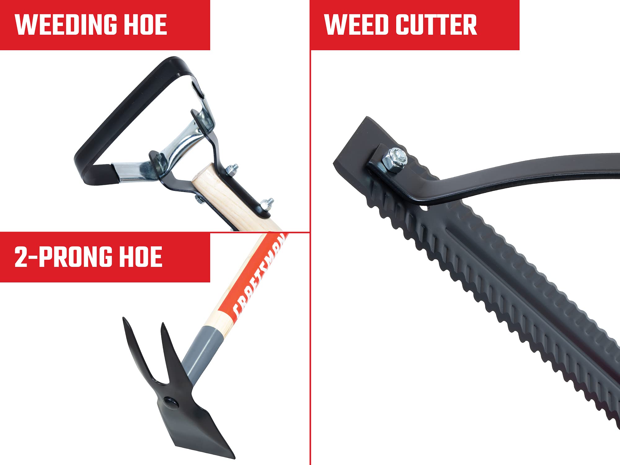 craftsman-3-piece-long-wood-handle-weeding-tool-set-with-weeding-hoe-2-prong-hoe image 7