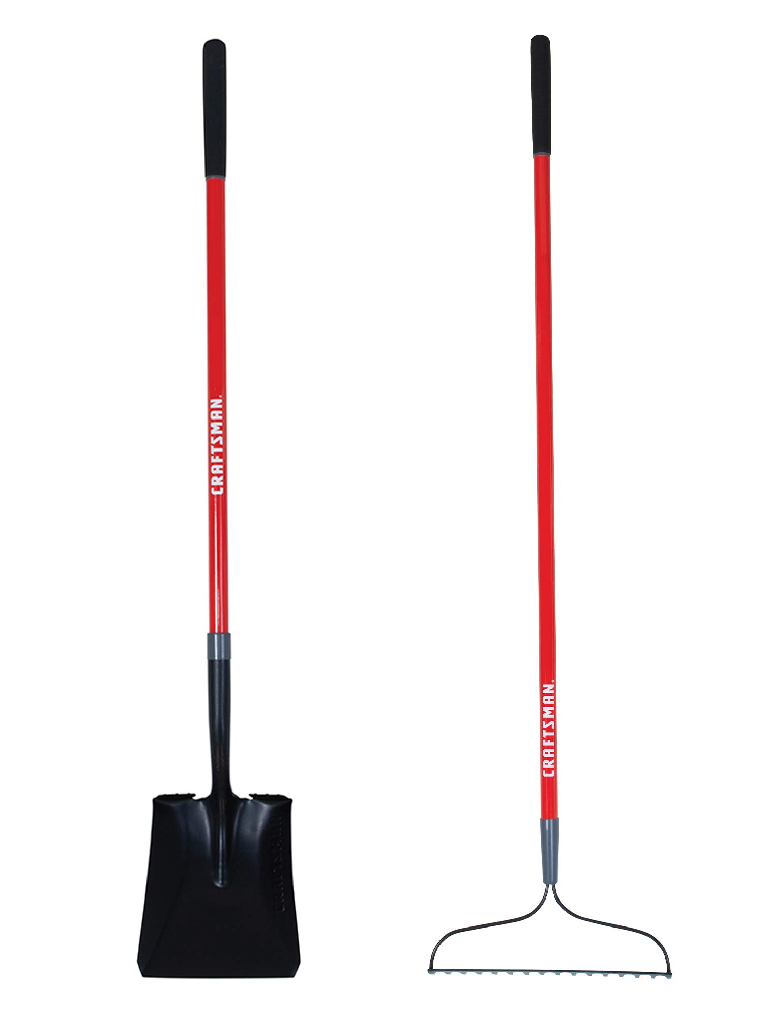 craftsman-2-piece-garden-tool-set-with-transfer-shovel-and-bow-rake-fiberglass-h image 1