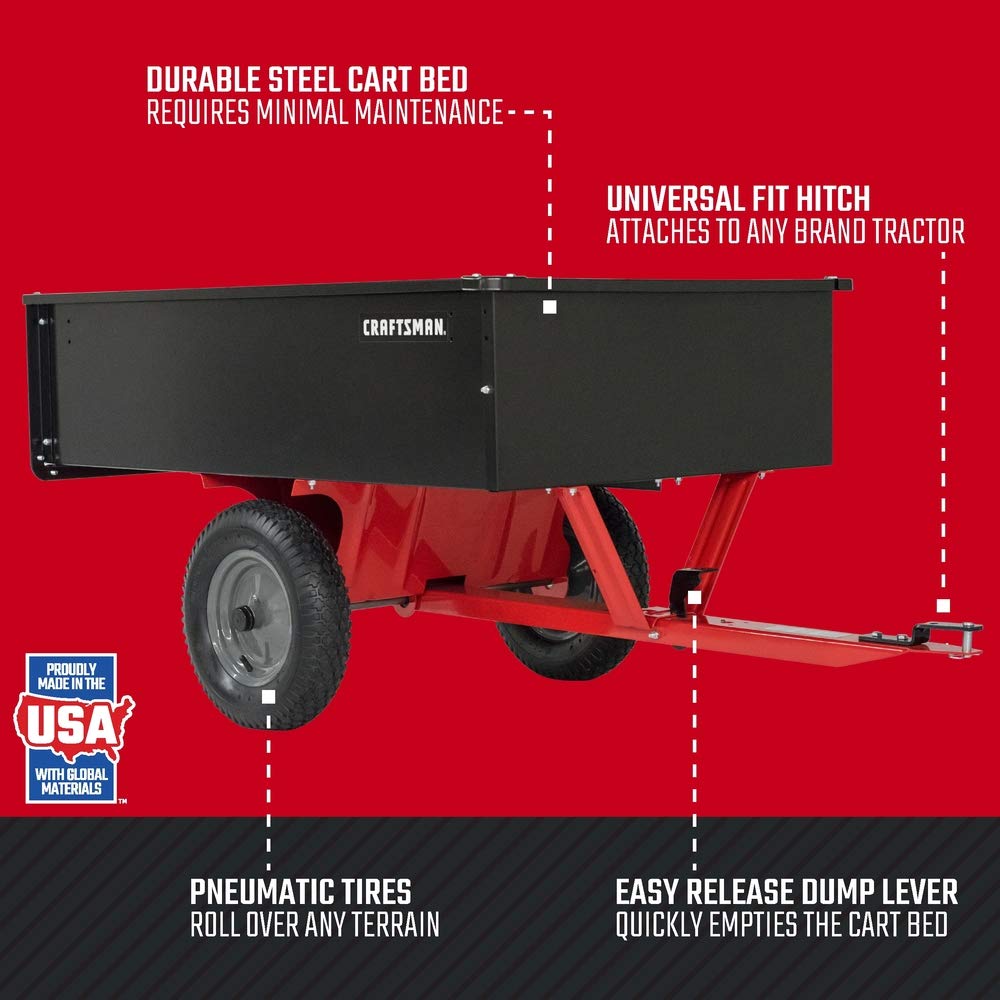 craftsman-750-lb-capacity-steel-tow-behind-dump-cart-cmxgzbf7124355-12-cu-ft-rem image 3