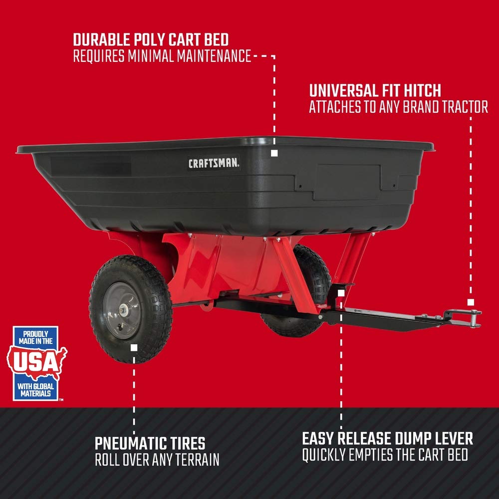 craftsman-tow-poly-dump-cart-for-lawn-tractors-and-atvs-350-lb-capacity-10-cu-ft image 2
