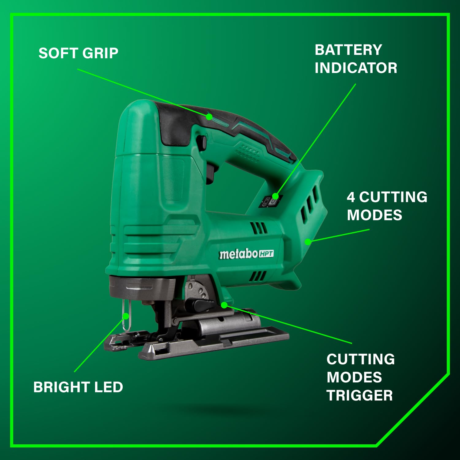 metabo-hpt-18v-cordless-jig-saw-c3607dbq4-variable-speed-4-cutting-modes-tool-le image 4