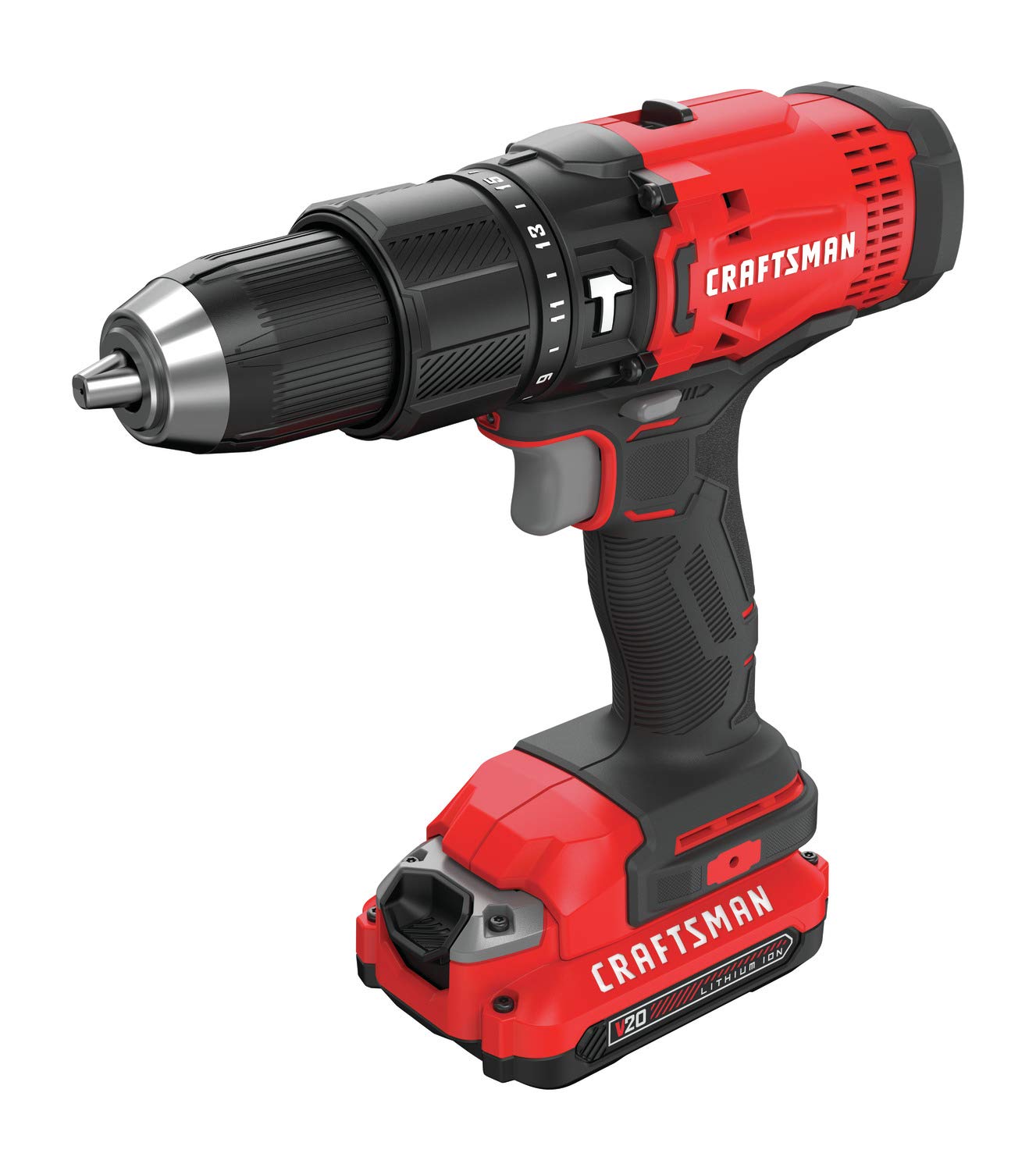 craftsman-v20-cmcd711c2-cordless-hammer-drill-kit-1-2-inch-2-batteries-and-charg image 8