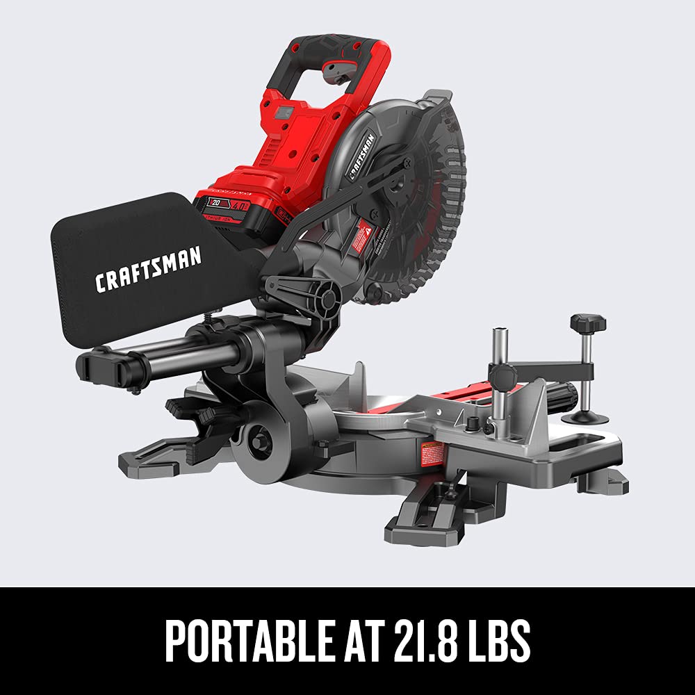 craftsman-v20-cordless-sliding-miter-saw-7-1-4-inch-single-bevel-battery-charger image 7