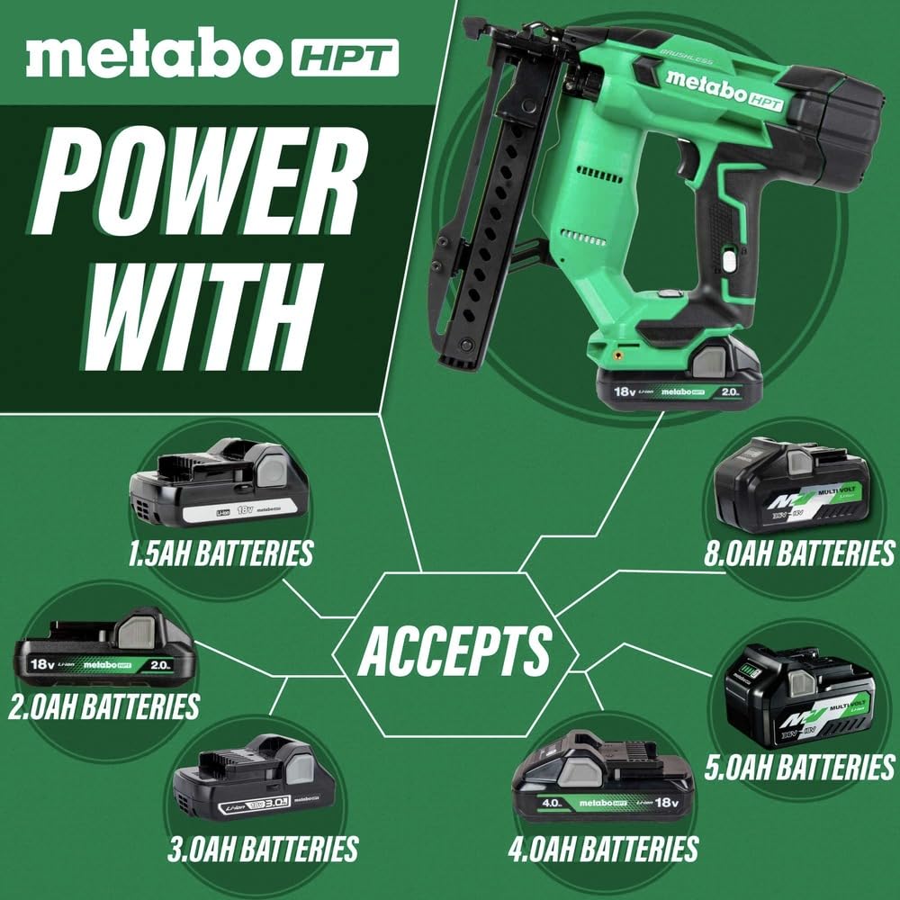 metabo-hpt-18v-multivolt-cordless-narrow-crown-stapler-kit-n1804da-with-2-0ah-ba image 3