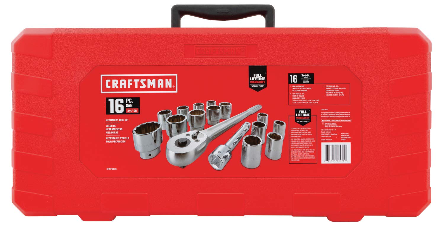 craftsman-16-piece-3-4-inch-drive-socket-set-with-72-tooth-ratchet-cmmt12036 image 2