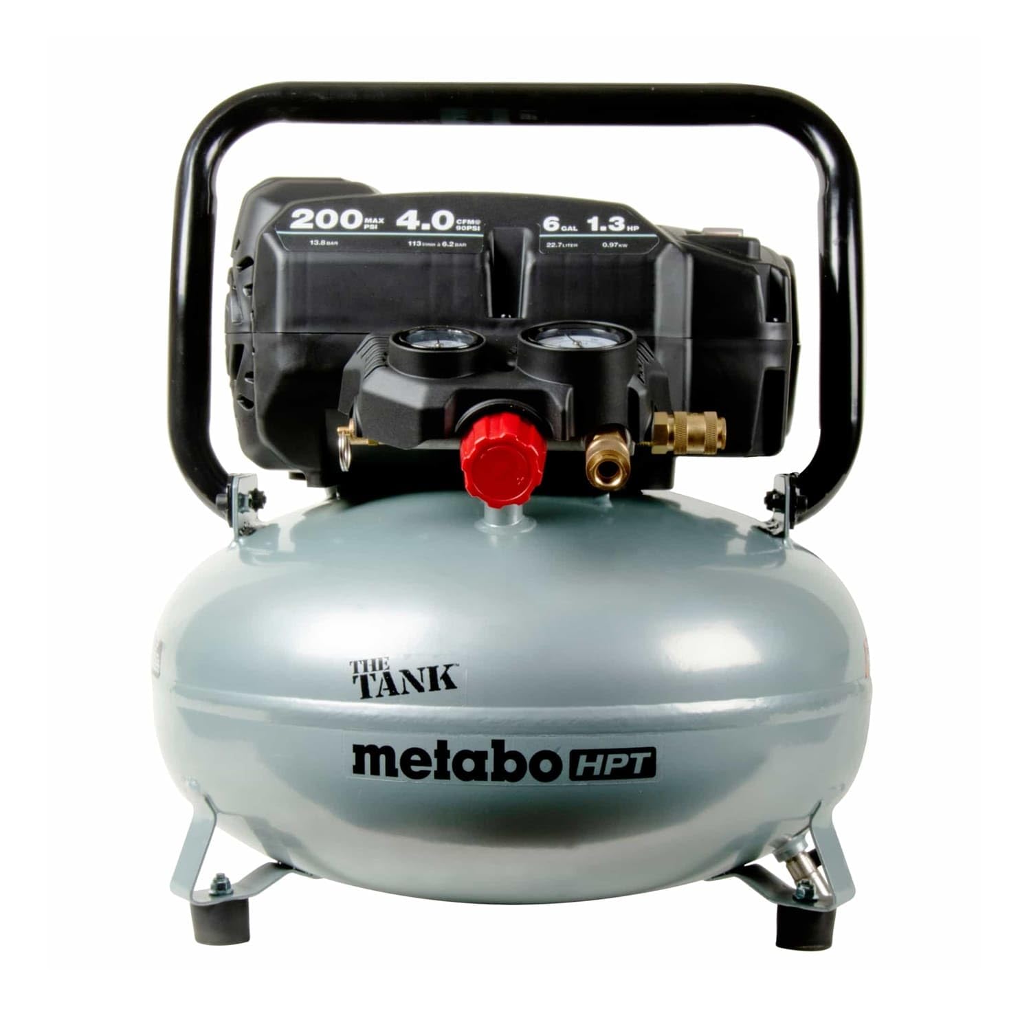 metabo-hpt-6-gallon-200-psi-pancake-air-compressor-ec914s-4-cfm-90-psi image 1