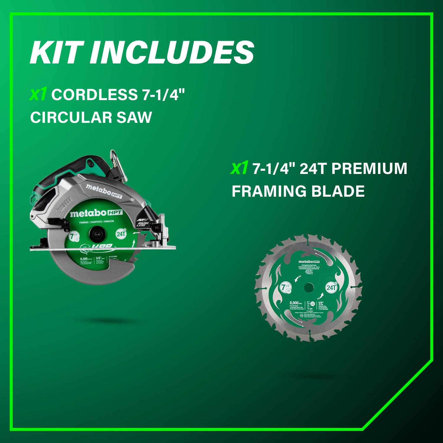 metabo-hpt-36v-multivolt-7-1-4-circular-saw-c3607dbq4-aluminum-base-tool-only image 5