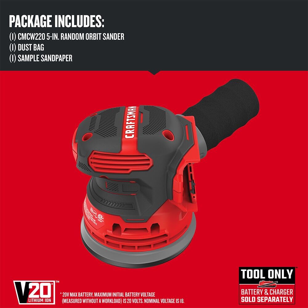 craftsman-v20-cordless-random-orbit-sander-5-inch-12-000-opm-bare-tool-cmcw220b image 2