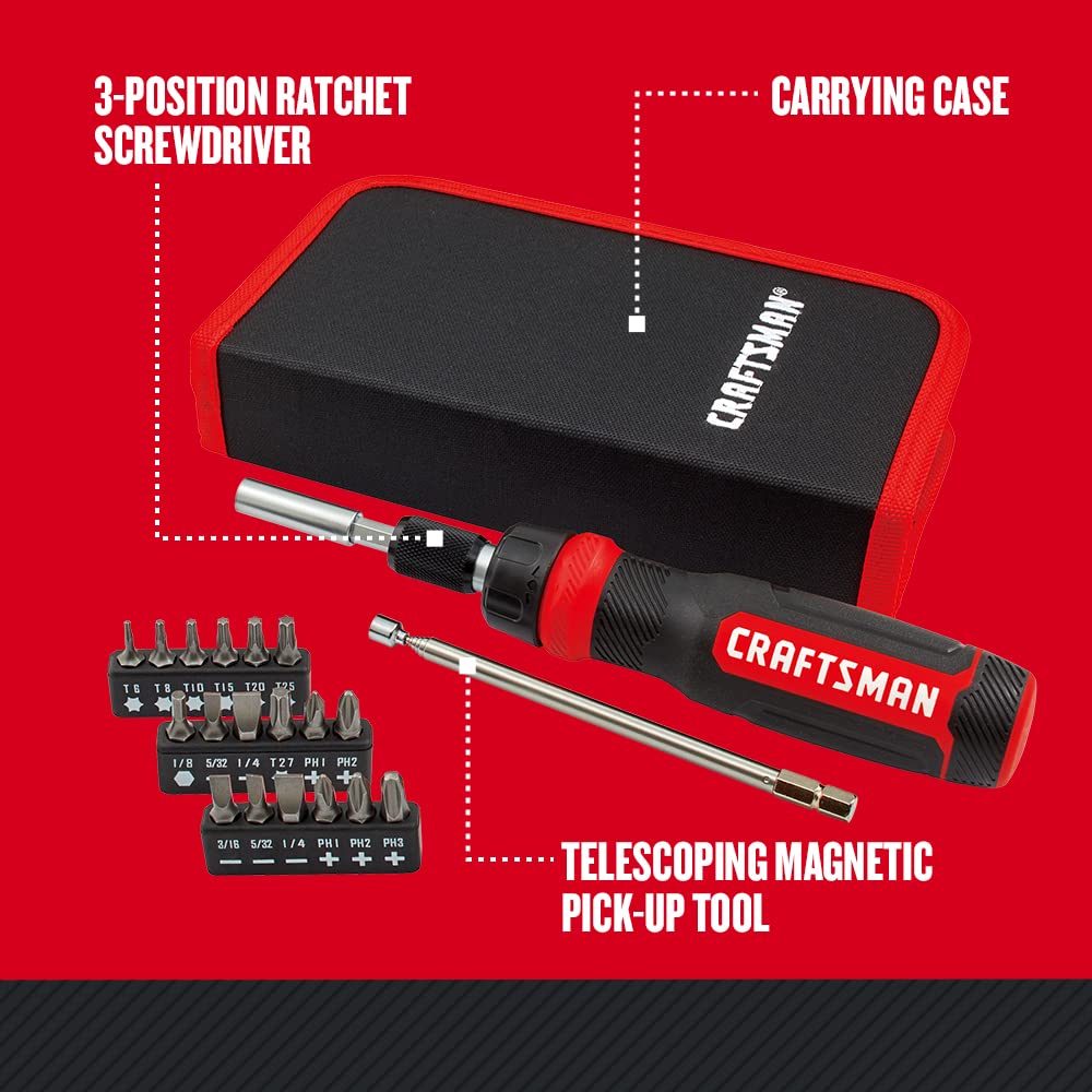 craftsman-ratcheting-screwdriver-multibit-set-26-piece-cmht68001 image 2