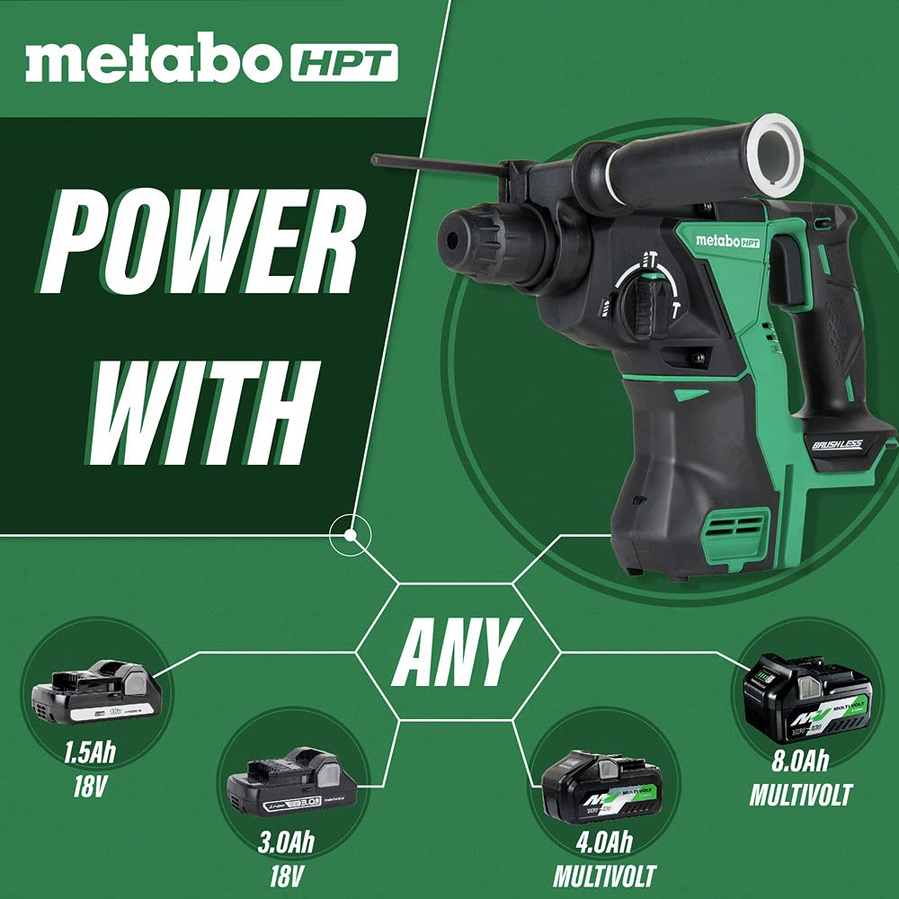 metabo-hpt-dh18dblq4-18v-brushless-sds-plus-rotary-hammer-drill-tool-body-only image 6