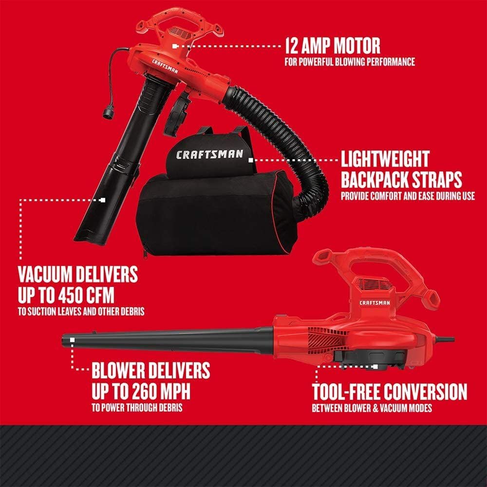craftsman-cmebl7000-12-amp-3-in-1-corded-electric-leaf-blower-vacuum-and-mulcher image 3