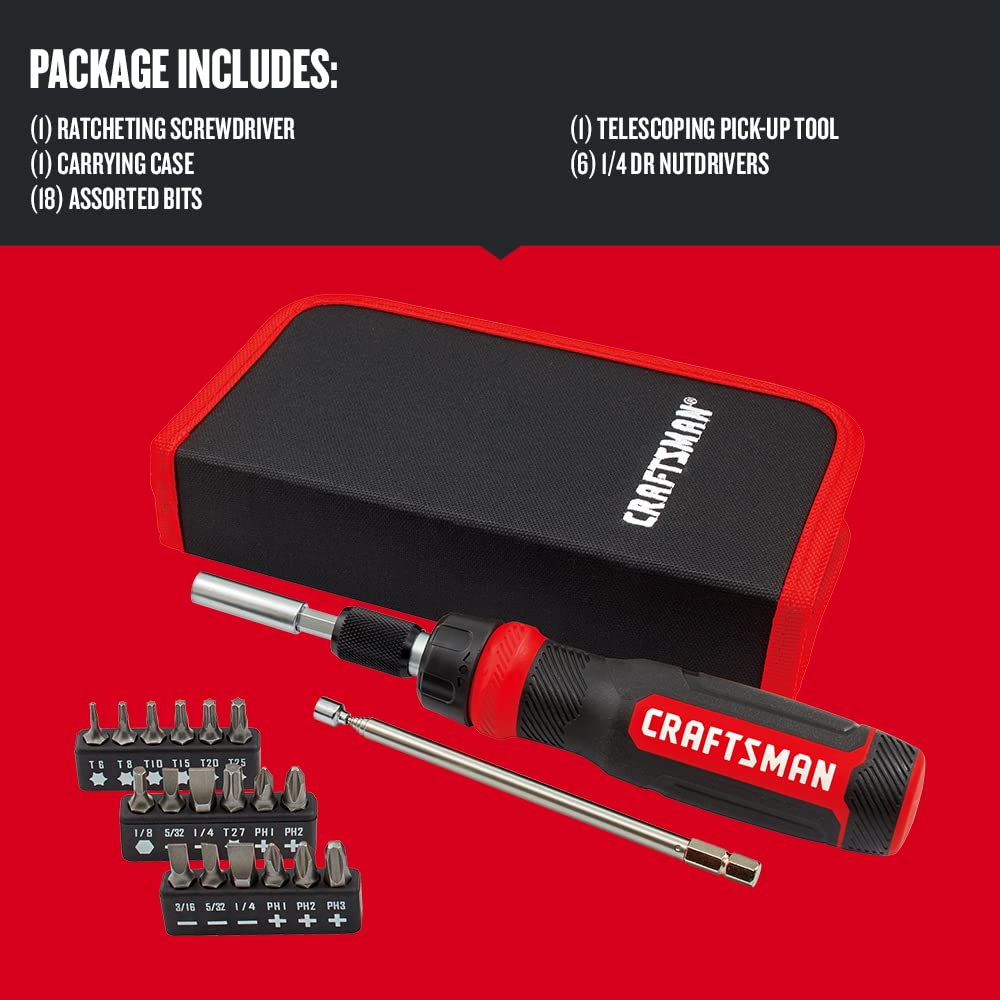 craftsman-ratcheting-screwdriver-multibit-set-26-piece-cmht68001 image 3