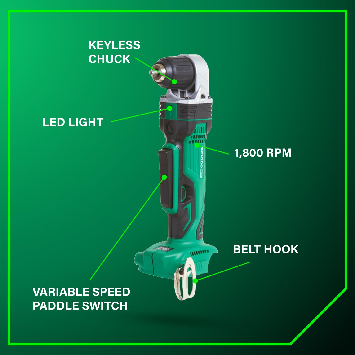 metabo-hpt-18v-3-8-right-angle-drill-dn18dslq4-keyless-chuck-paddle-switch-varia image 4