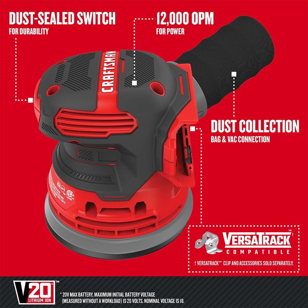 craftsman-v20-cordless-random-orbit-sander-5-inch-12-000-opm-bare-tool-cmcw220b image 3