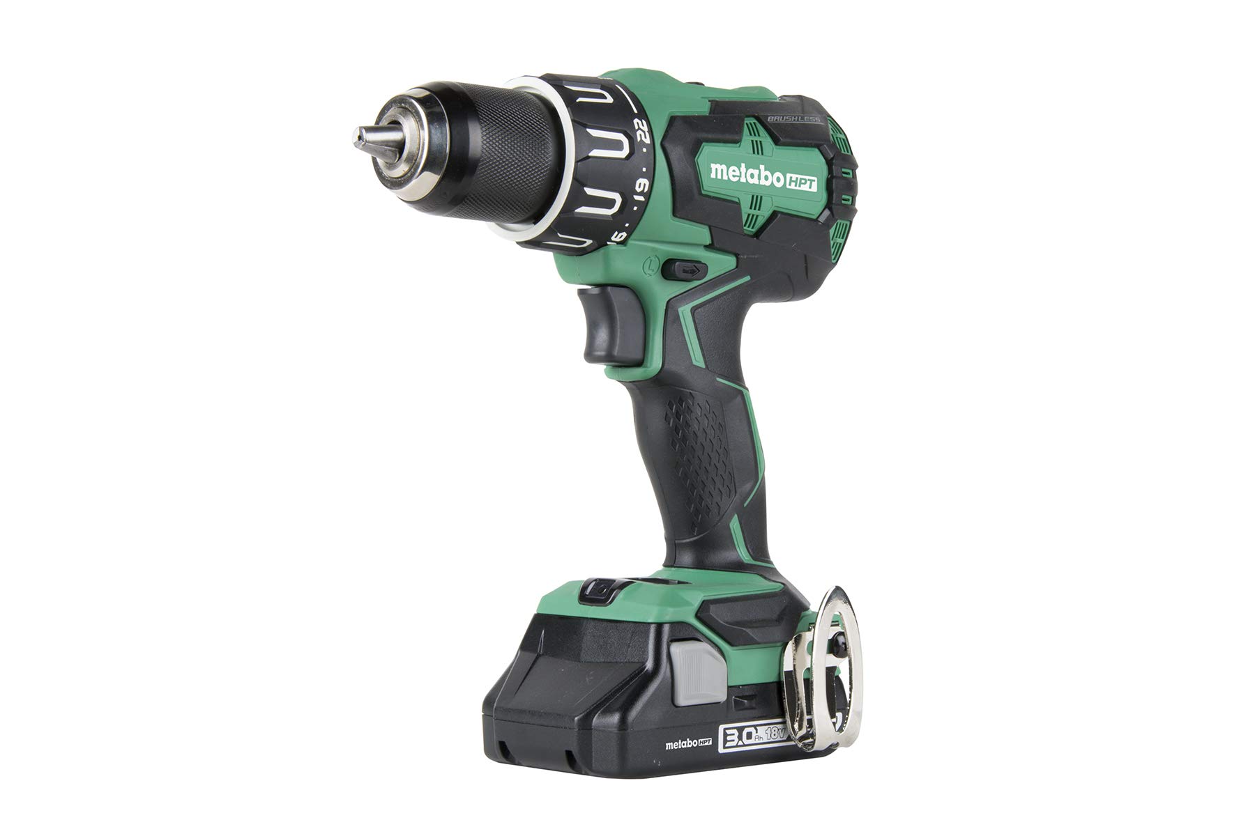 metabo-hpt-dv18dbfl2s-18v-cordless-brushless-hammer-drill-kit-with-3-0-ah-batter image 2