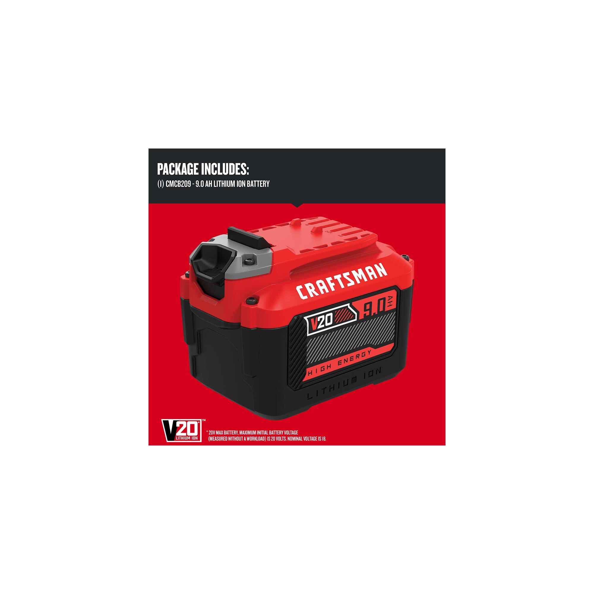 craftsman-v20-20v-max-9ah-lithium-ion-battery-with-led-indicator-cmcb209 image 3