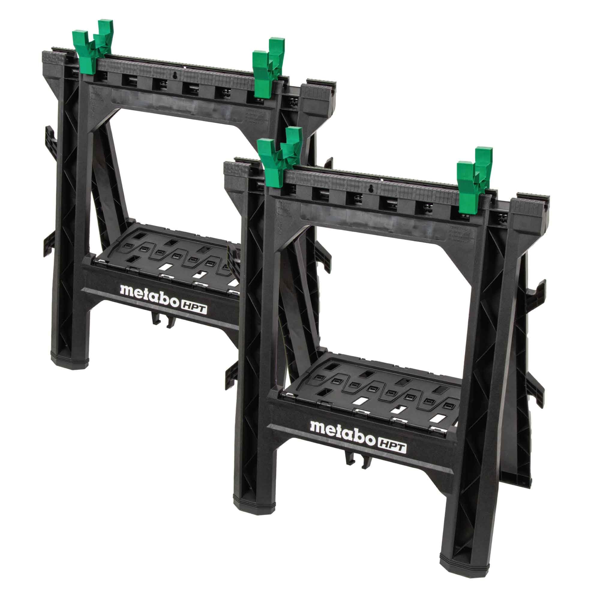 metabo-hpt-115772m-folding-sawhorses-2-pack-1-200-lbs-capacity-lightweight-with- image 1
