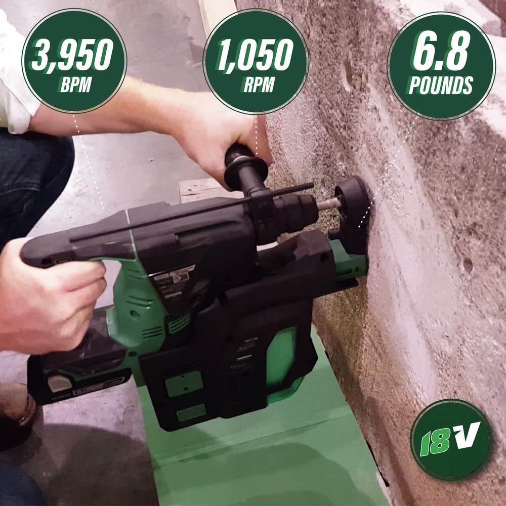 metabo-hpt-dh18dblq4-18v-brushless-sds-plus-rotary-hammer-drill-tool-body-only image 7