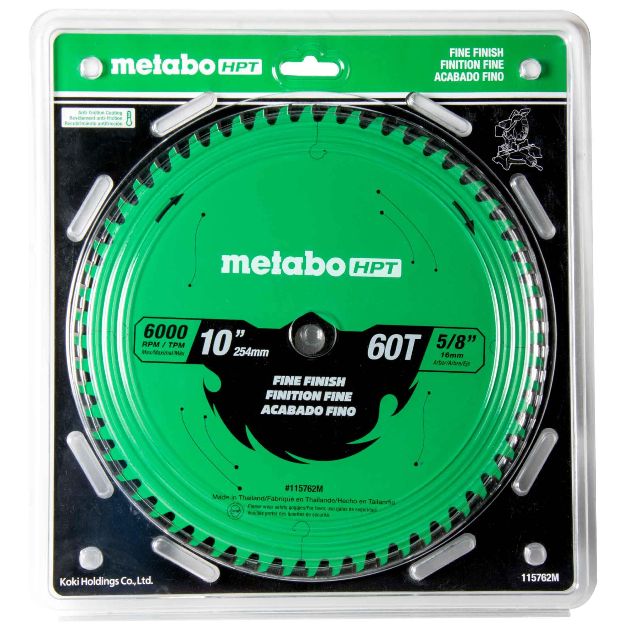 metabo-hpt-10-inch-miter-saw-table-saw-blade-fine-finish-60-tooth-5-8-inch-arbor image 2