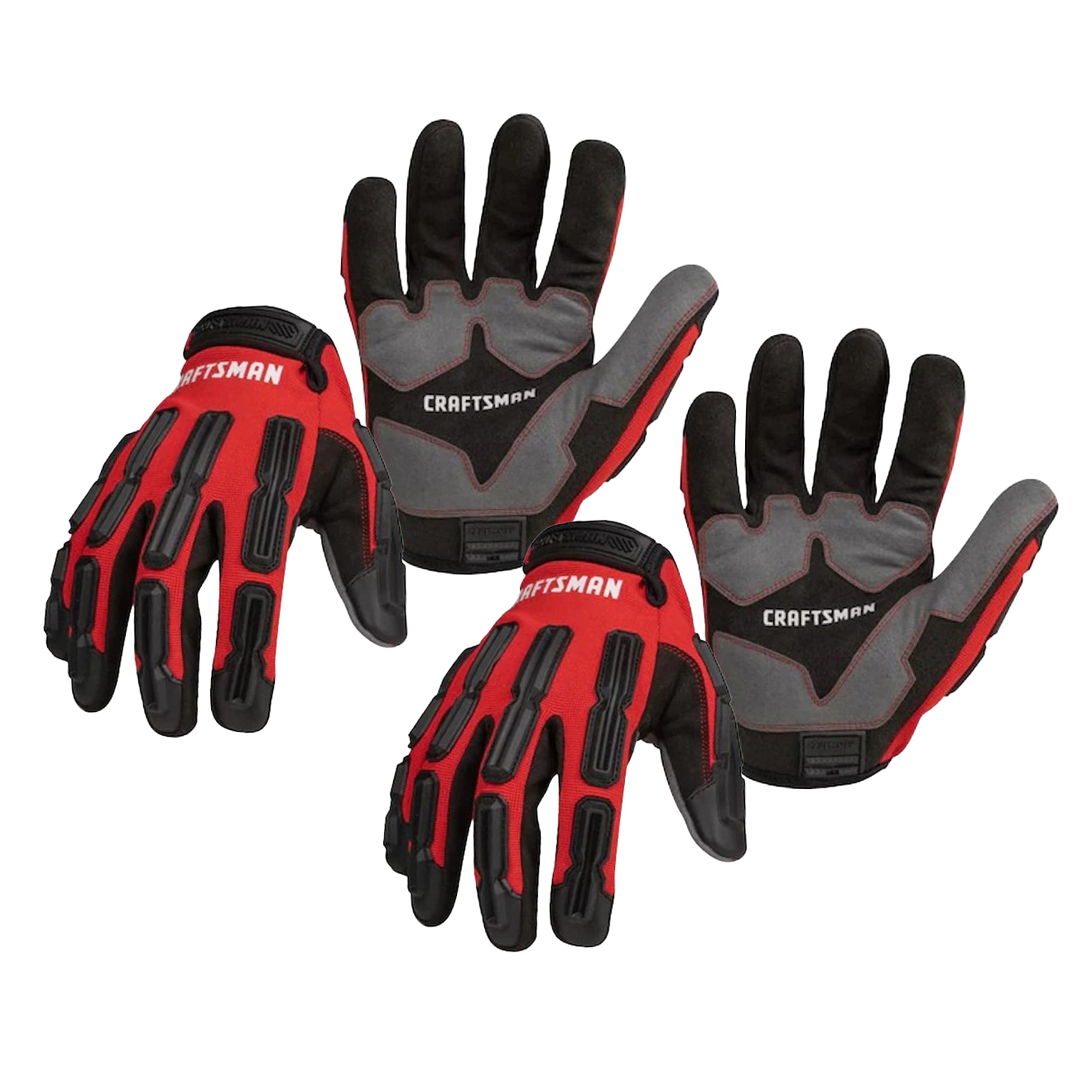 craftsman-work-gloves-anti-shock-impact-protection-adjustable-cuff-2-pair-pack image 2