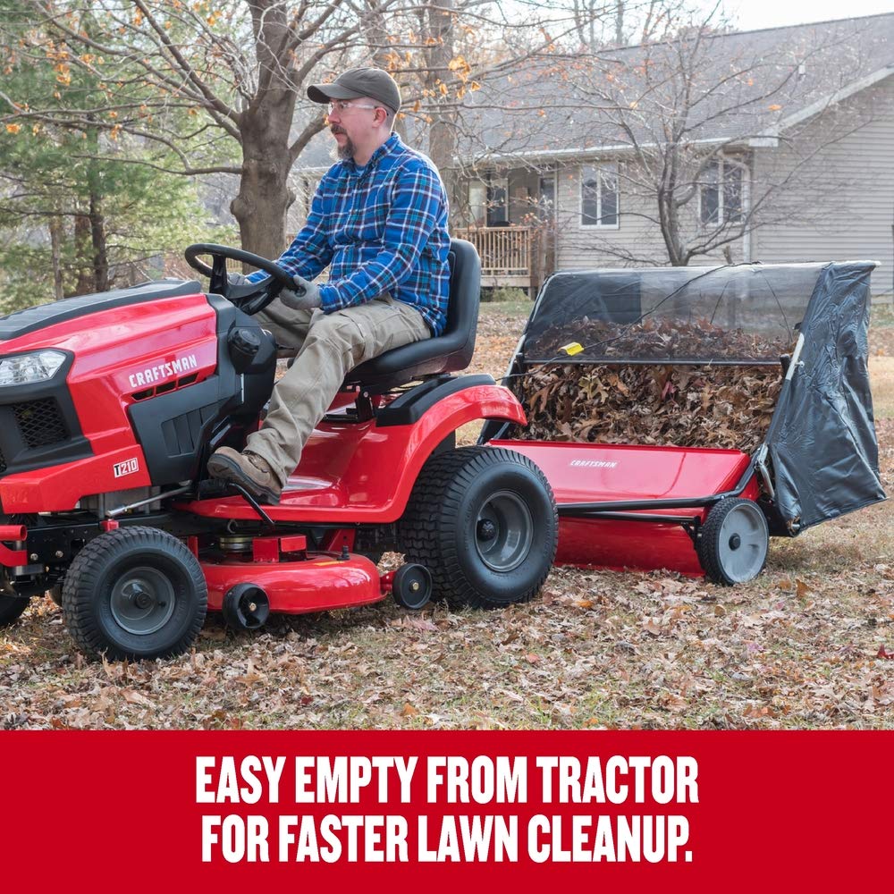 craftsman-42-inch-hi-speed-tow-lawn-sweeper-cmxgzbf7124266-with-22-cu-ft-hopper image 4