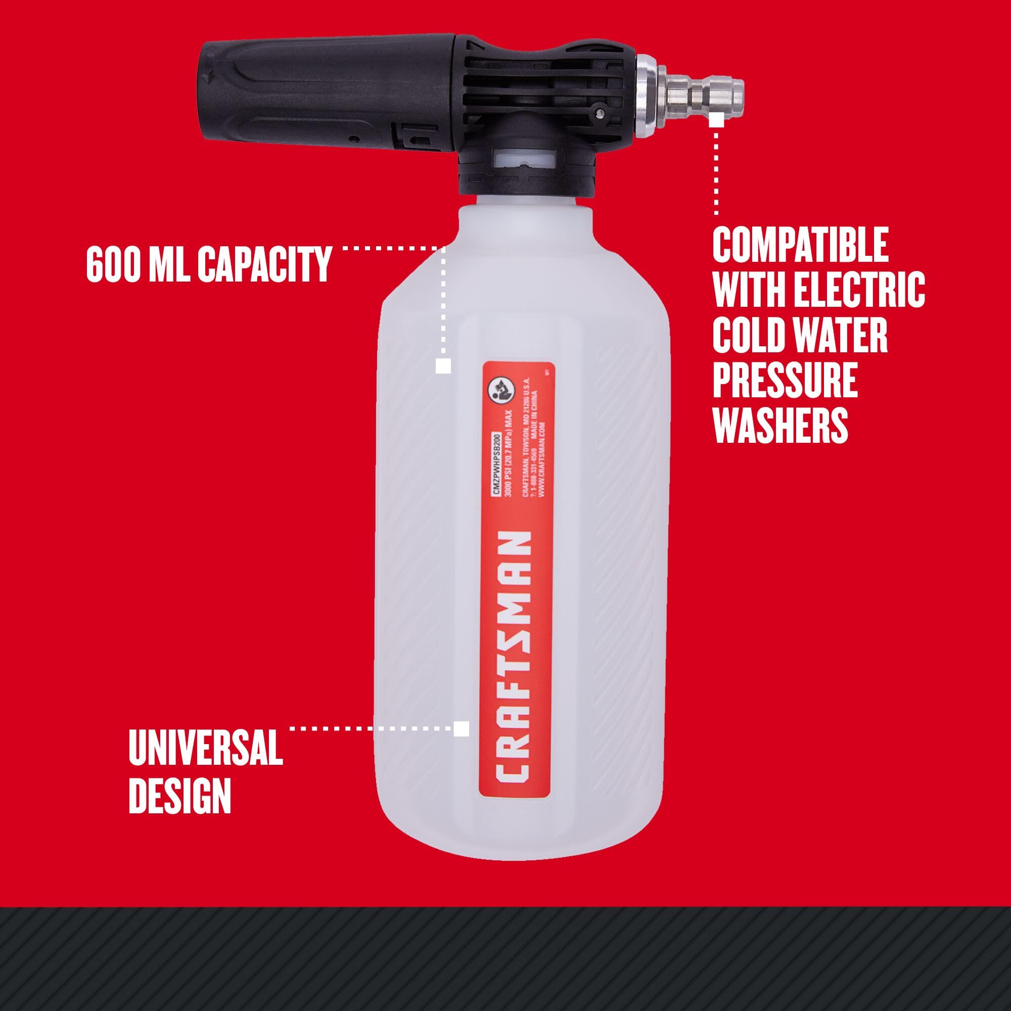 craftsman-high-pressure-washer-soap-applicator-cmzpwhpsb200-600ml-bottle image 2