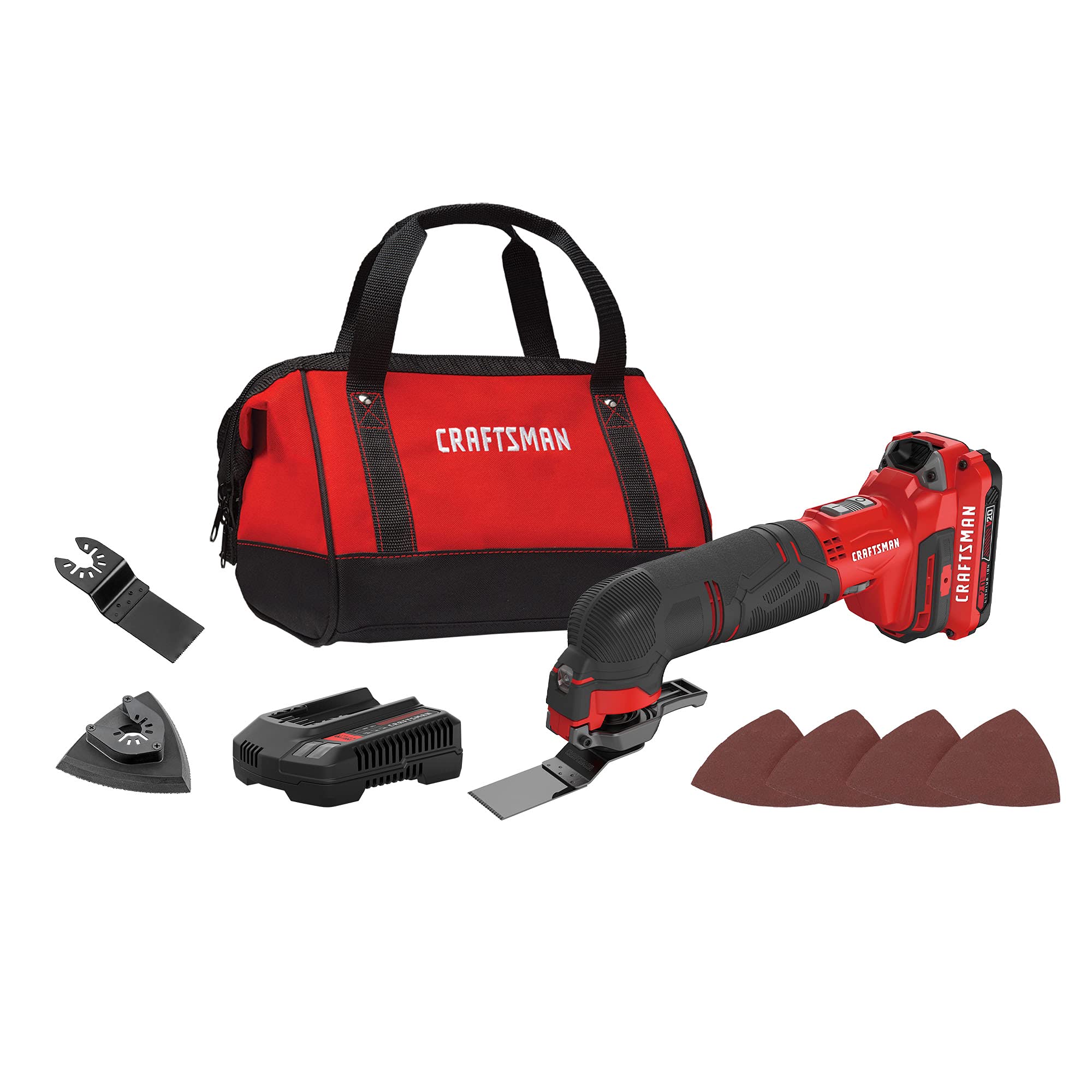 craftsman-v20-cordless-oscillating-tool-kit-cmce501d1-with-blades-sand-paper-bat image 1