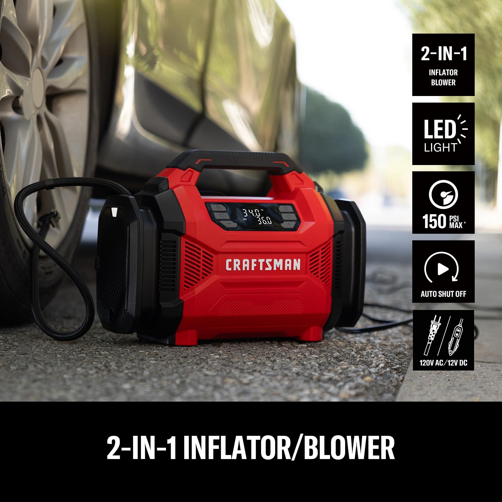 craftsman-dual-power-tire-inflator-12v-dc-120v-ac-with-digital-gauge-auto-shut-o image 2