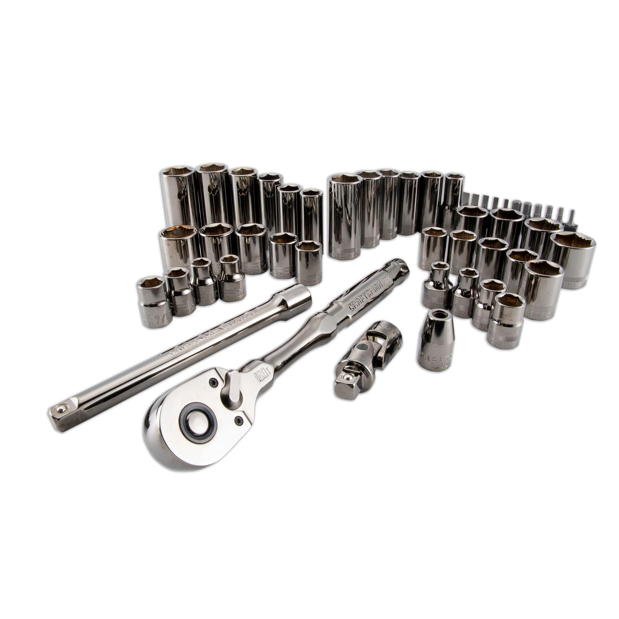 craftsman-overdrive-49-piece-gunmetal-chrome-mechanics-tool-set-sae-metric-socke image 2
