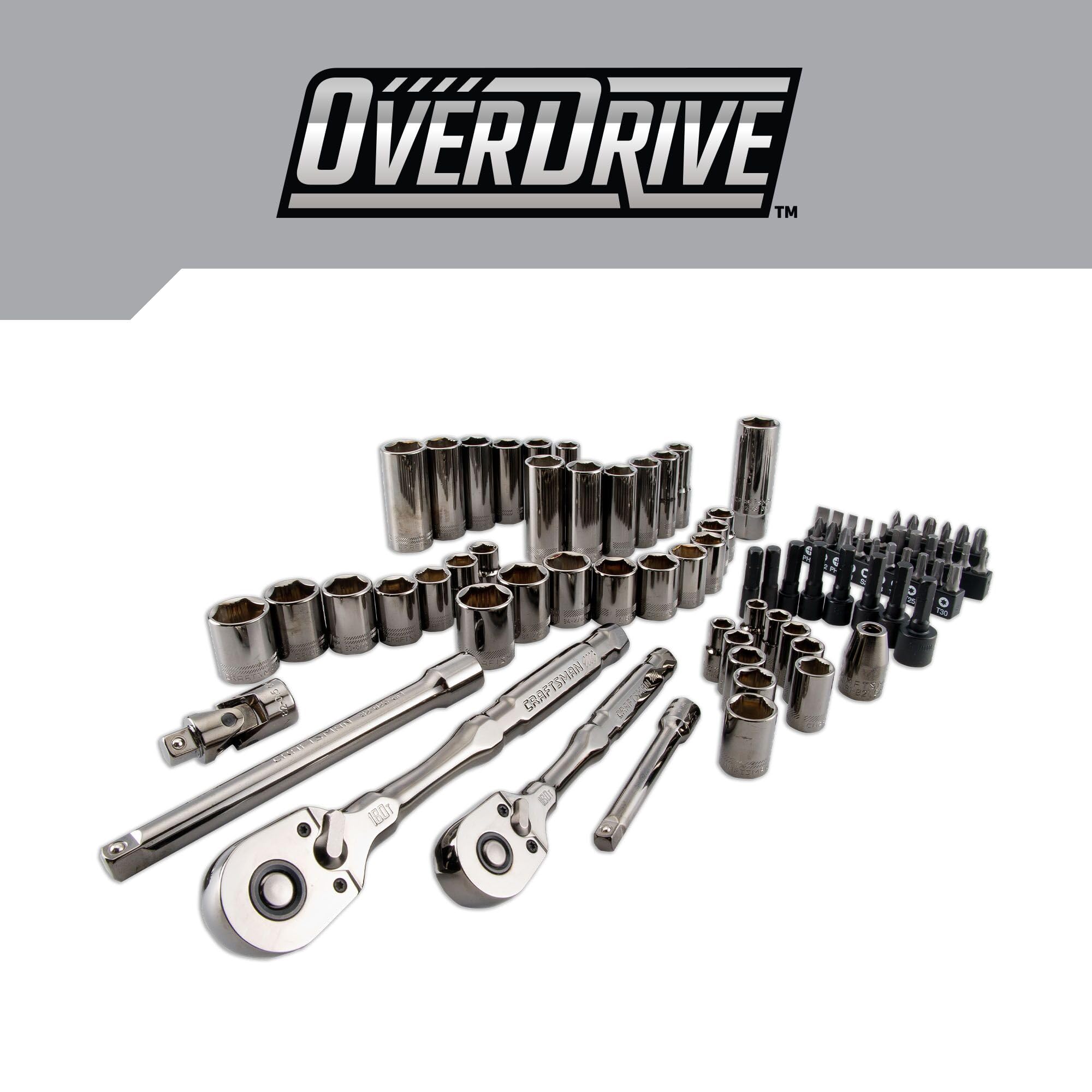 craftsman-overdrive-80-piece-gunmetal-chrome-mechanics-tool-set-with-hard-case-c image 2