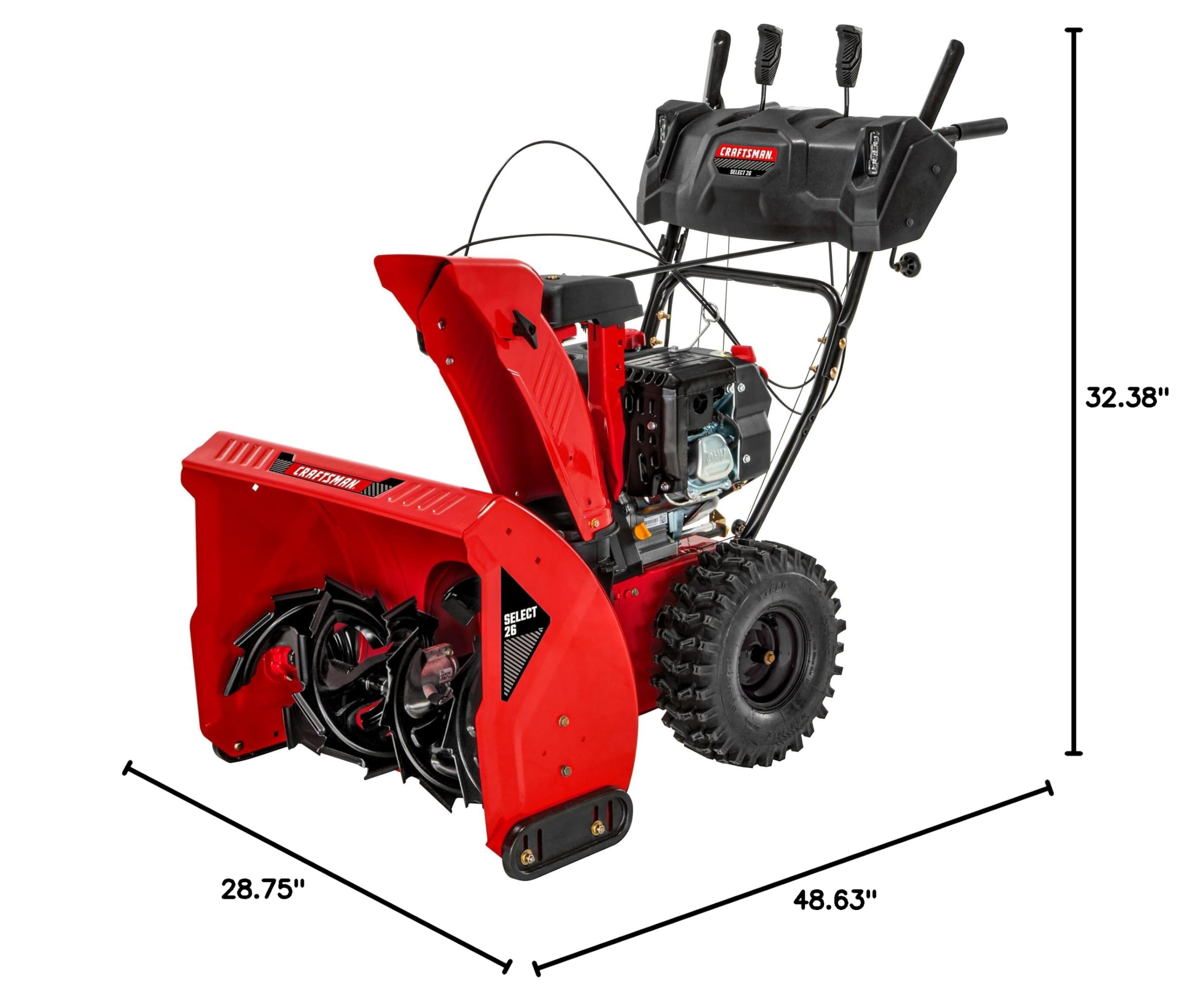 craftsman-select-26-26-inch-two-stage-gas-snow-blower-with-243cc-ohv-engine-and- image 7