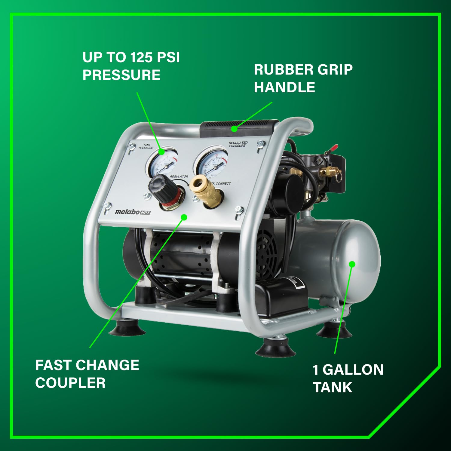 metabo-hpt-quiet-air-compressor-1-gallon-oil-free-ultra-quiet-59-db-portable-ec2 image 6