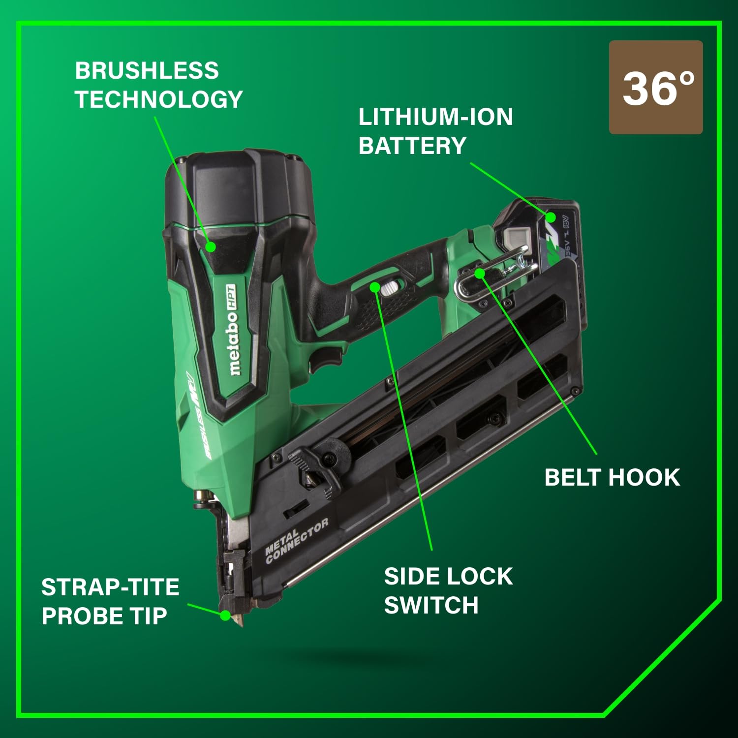 metabo-hpt-nr3665da-36v-multivolt-cordless-metal-connector-nailer-includes-2-5ah image 3