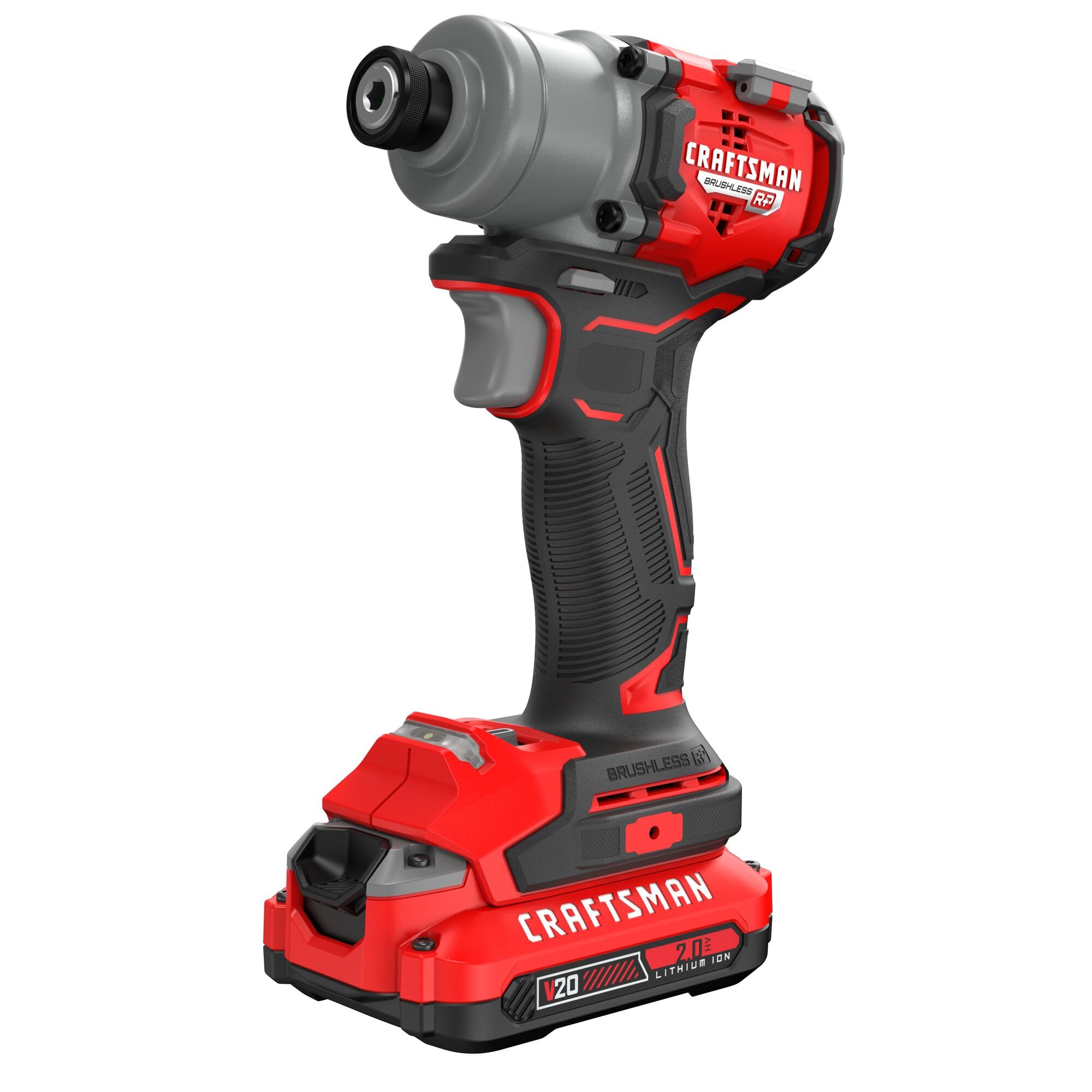 craftsman-v20-cordless-brushless-impact-driver-kit-cmcf830d2-with-2-batteries-ch image 1