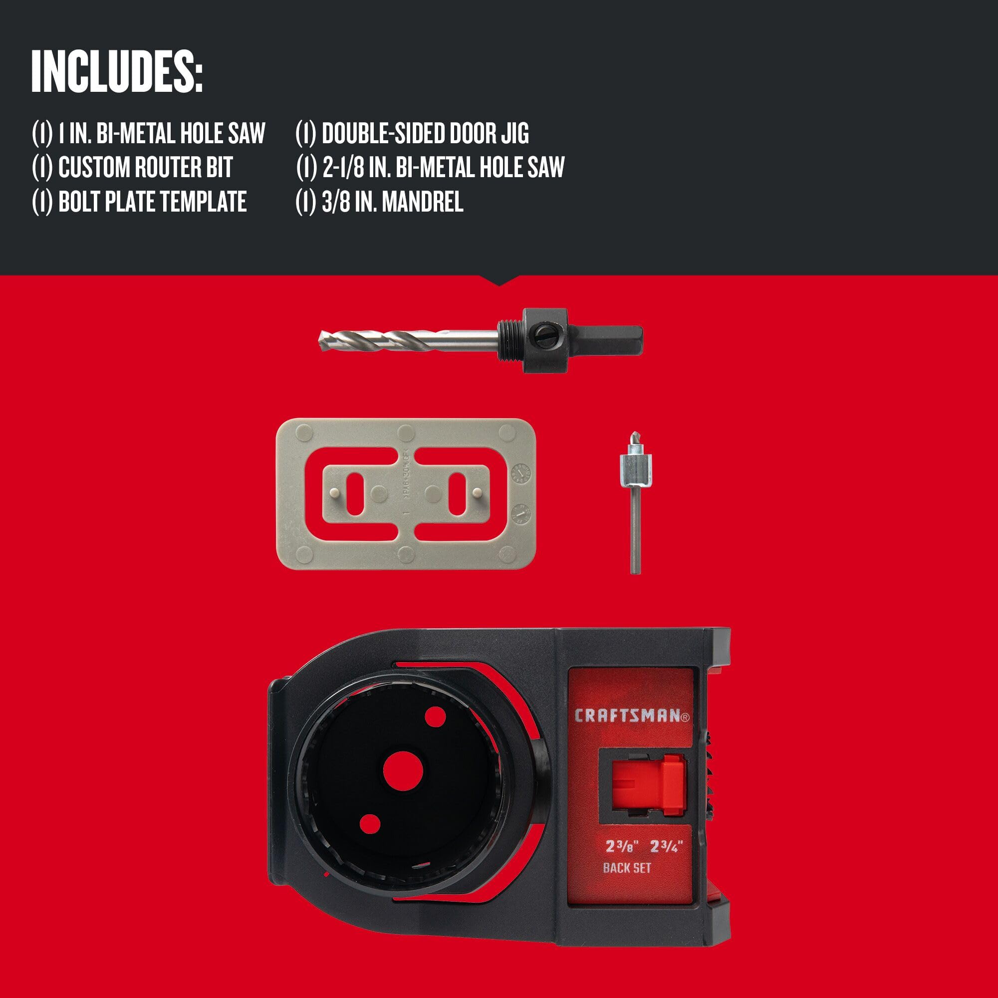craftsman-bi-metal-door-lock-installation-kit-cmah1mdl-6-piece-hole-saw-kit-for- image 2