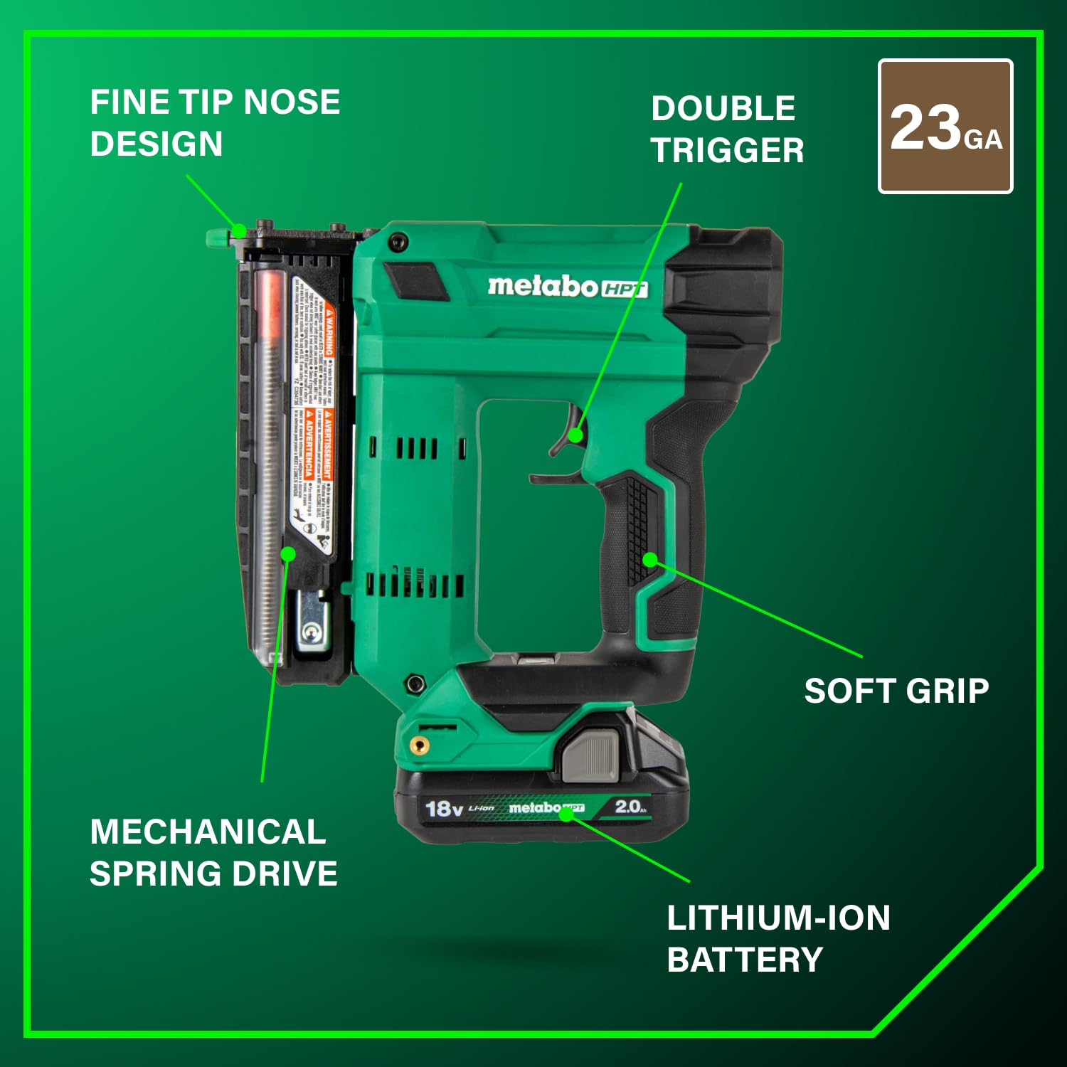 metabo-hpt-np1835da-18v-cordless-23-gauge-pin-nailer-kit image 6