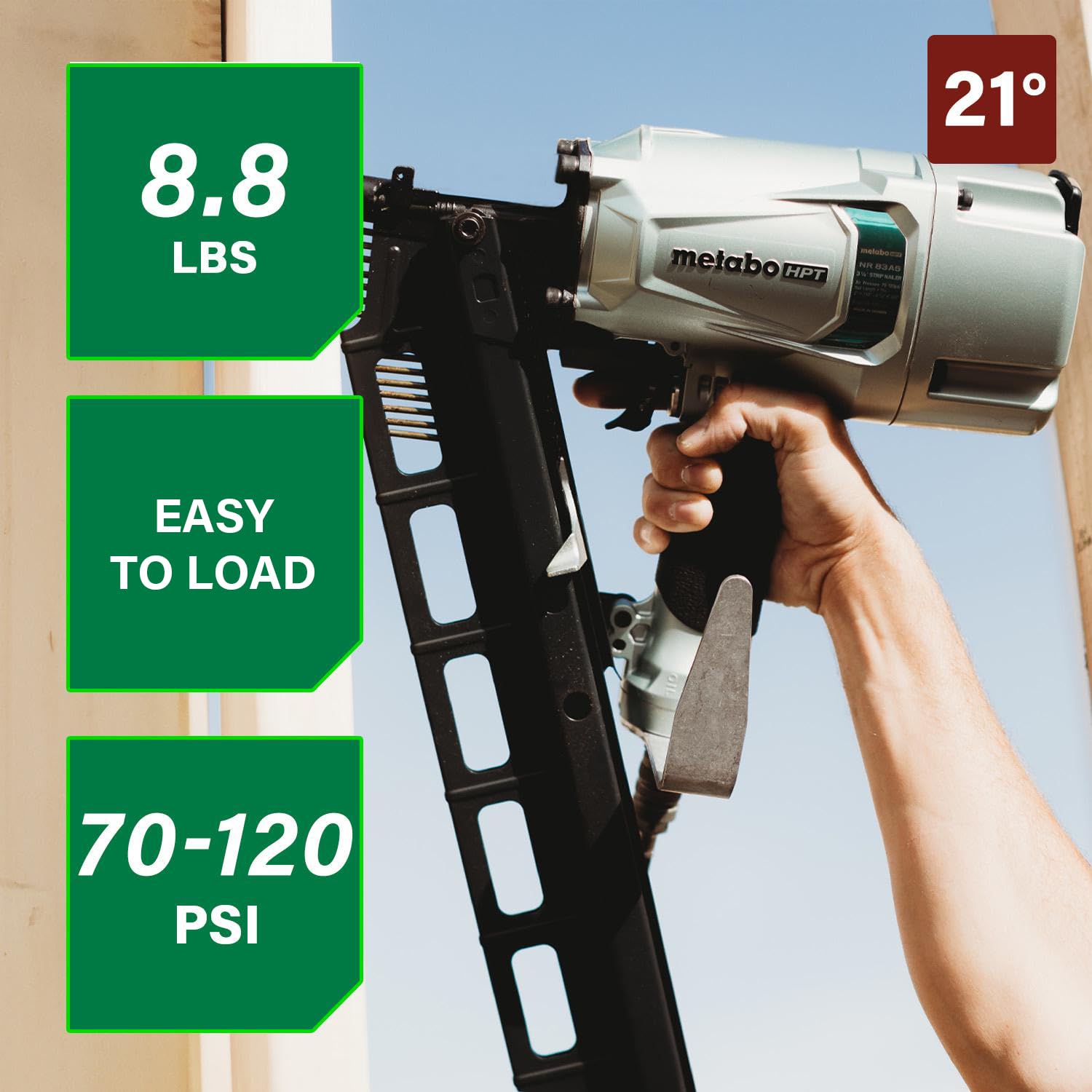 metabo-hpt-nr83a5-s-21-full-round-head-framing-nailer-pneumatic-plastic-collated image 3