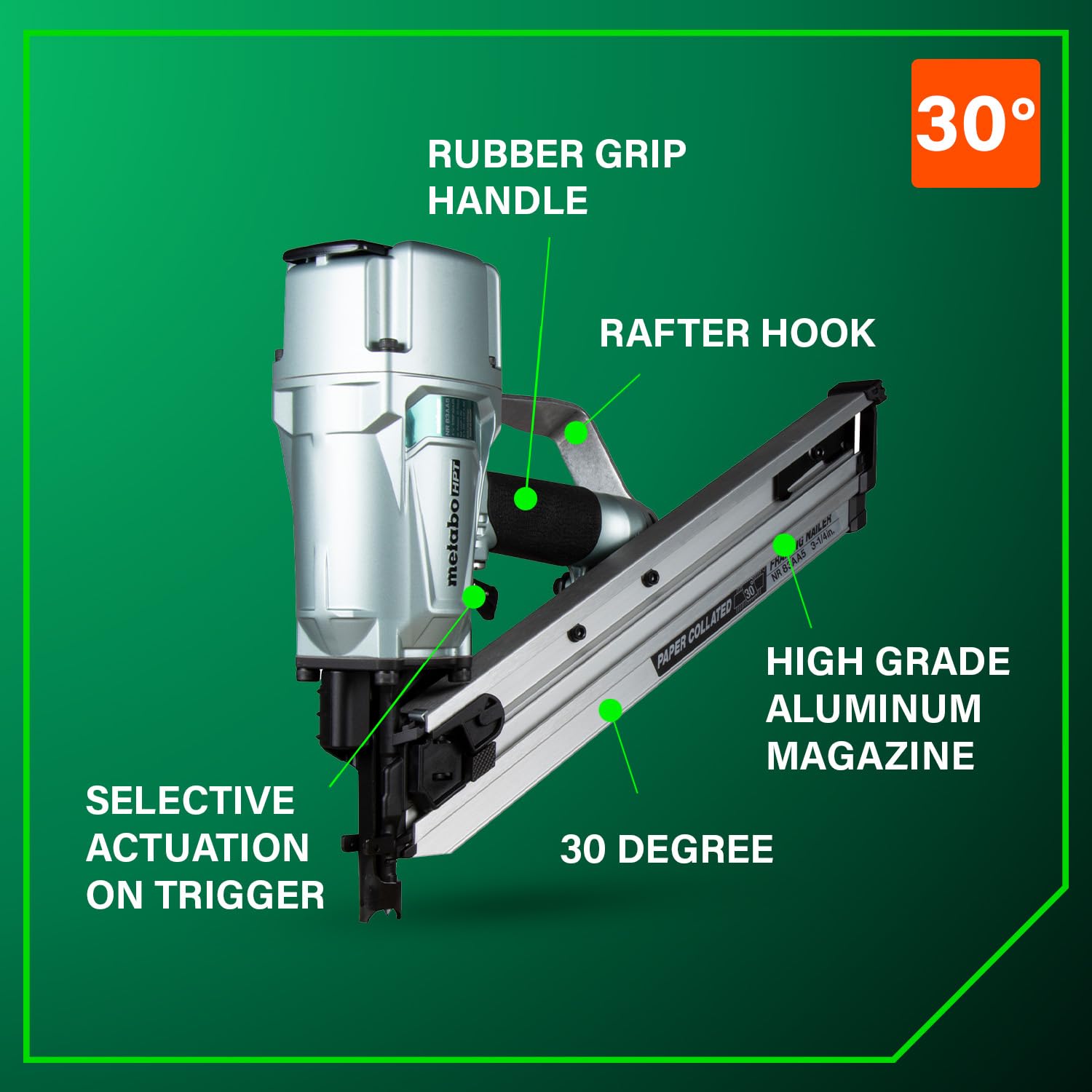 metabo-hpt-30-paper-collated-framing-nailer-nr83aa5-pneumatic-2-3-1-4-nails image 4