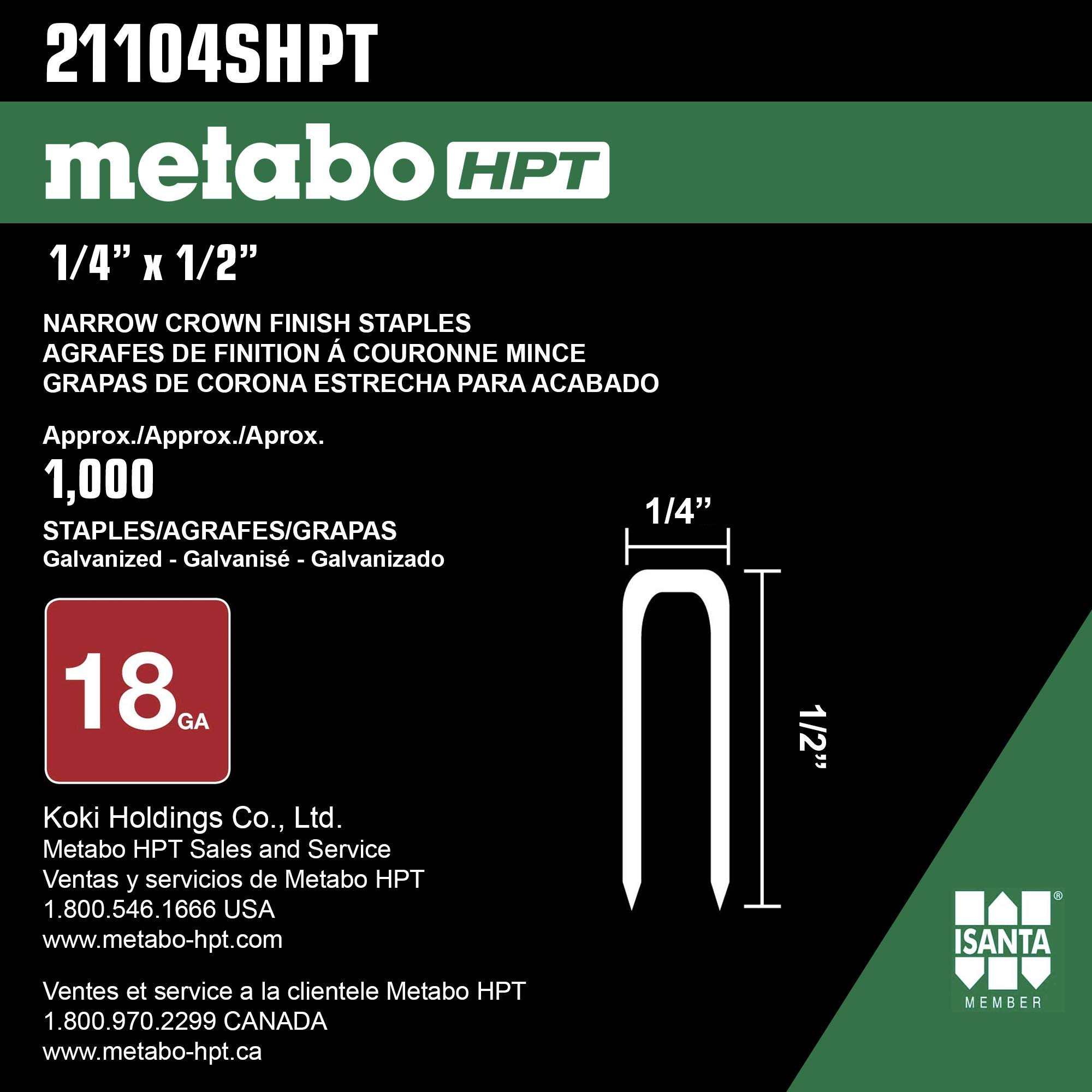 metabo-hpt-18-gauge-electro-galvanized-finish-staples-21104shpt-1-000-count-1-4- image 3