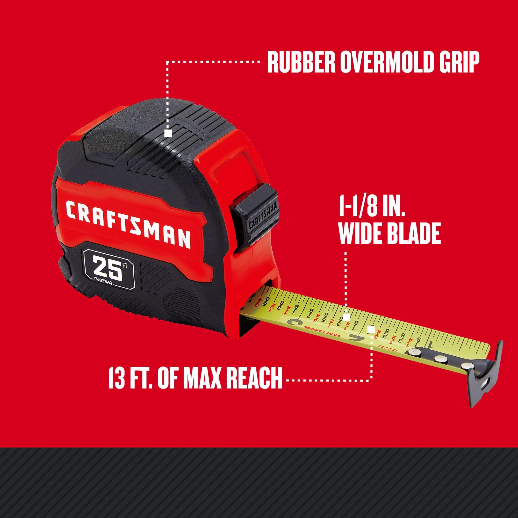 craftsman-25-foot-tape-measure-with-fraction-markings-retractable-manual-locking image 2